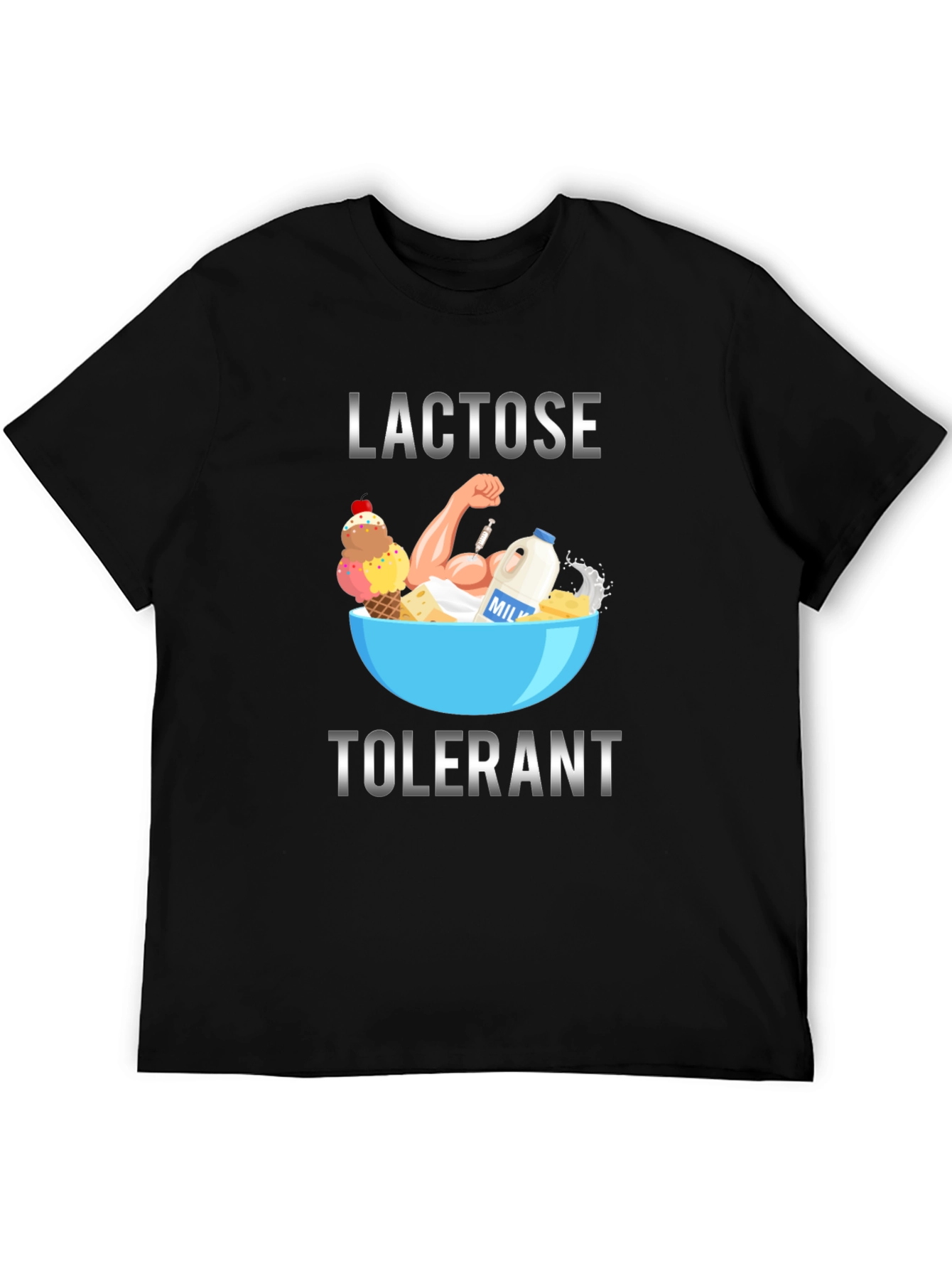 Lactose Tolerant Graphic Tee - Black