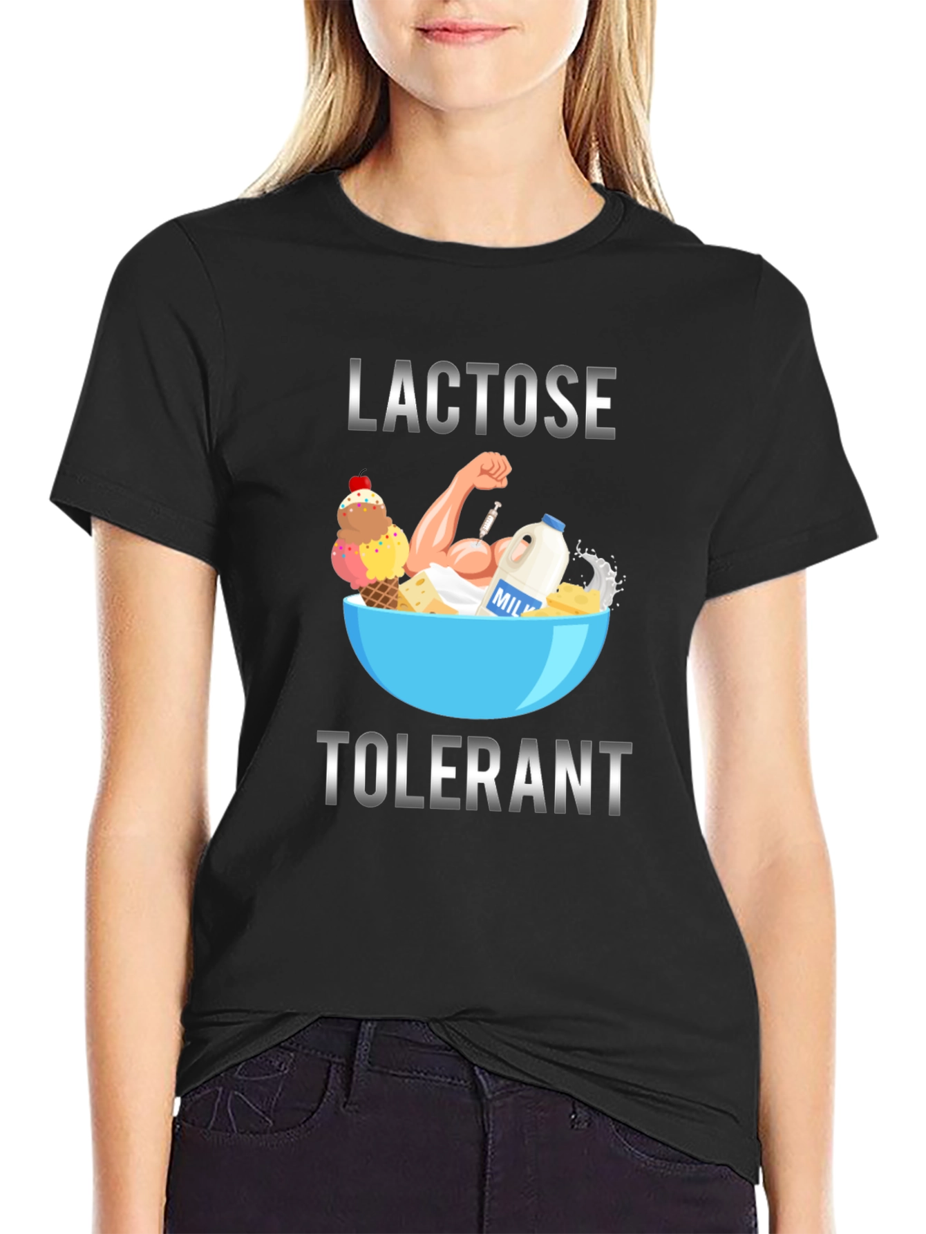 Lactose Tolerant Graphic Tee - Black