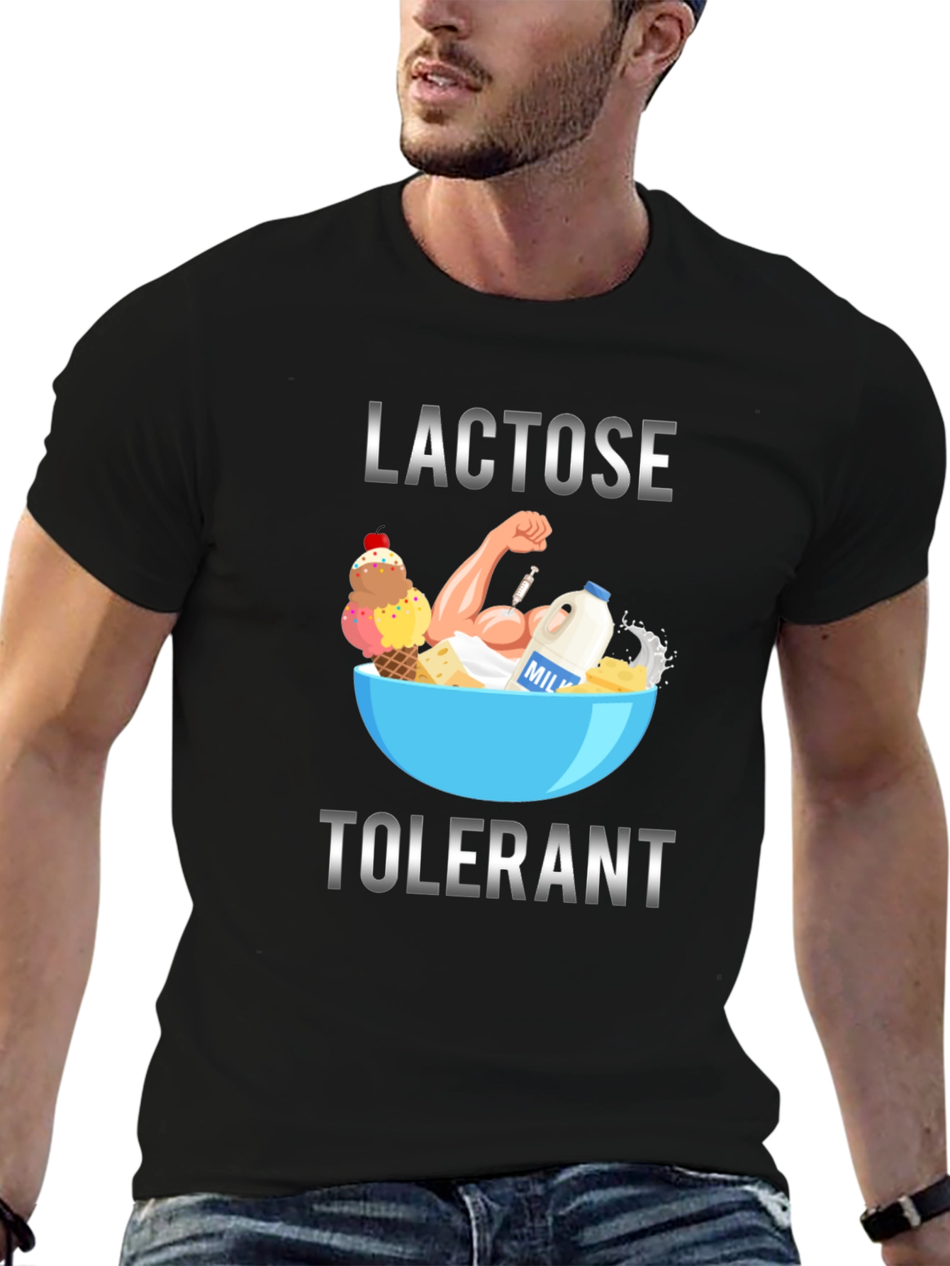 Lactose Tolerant Graphic Tee - Black