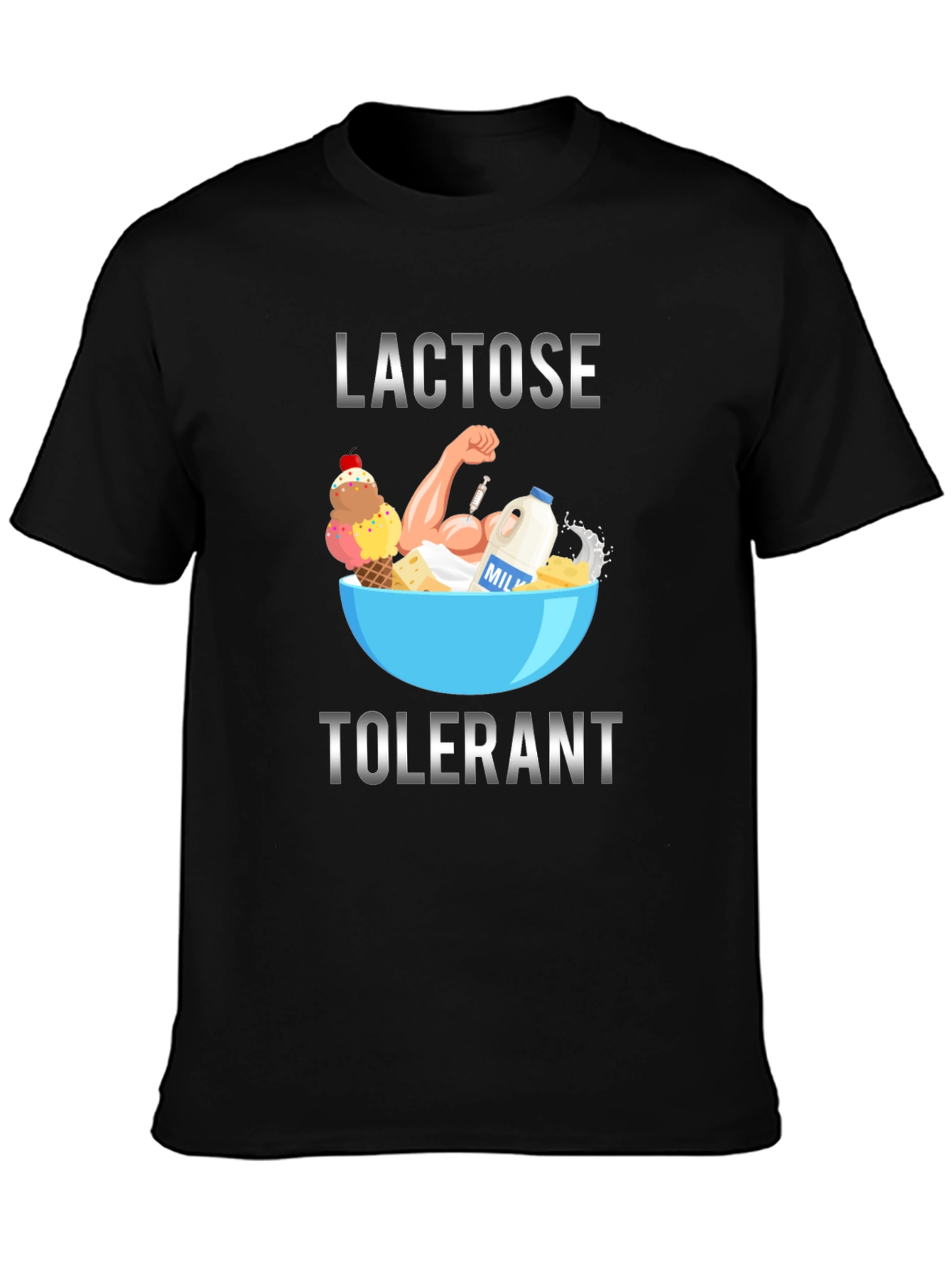 Lactose Tolerant Graphic Tee - Black