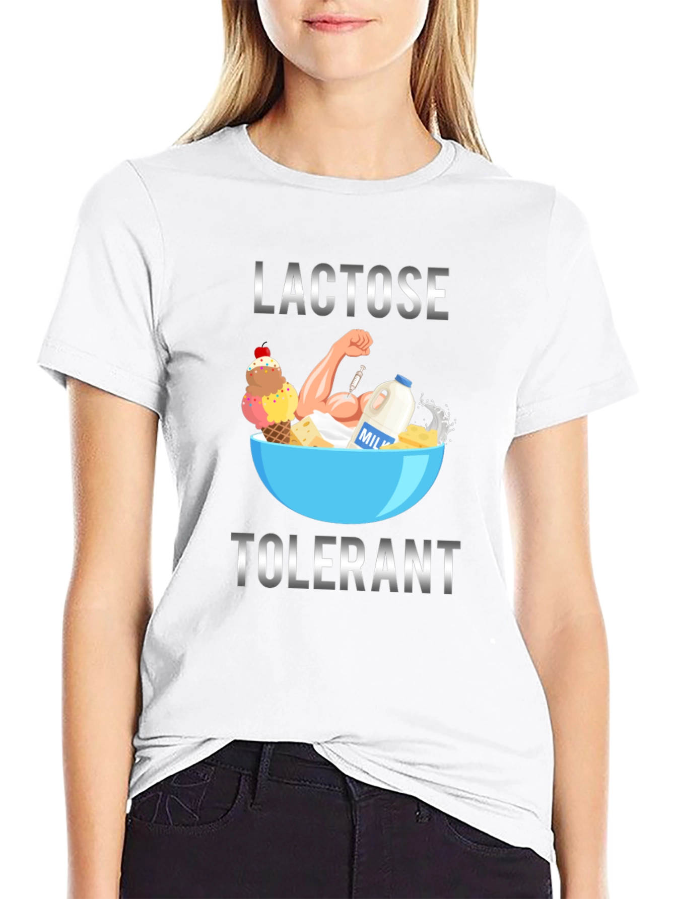 Lactose Tolerant Graphic Tee - Black