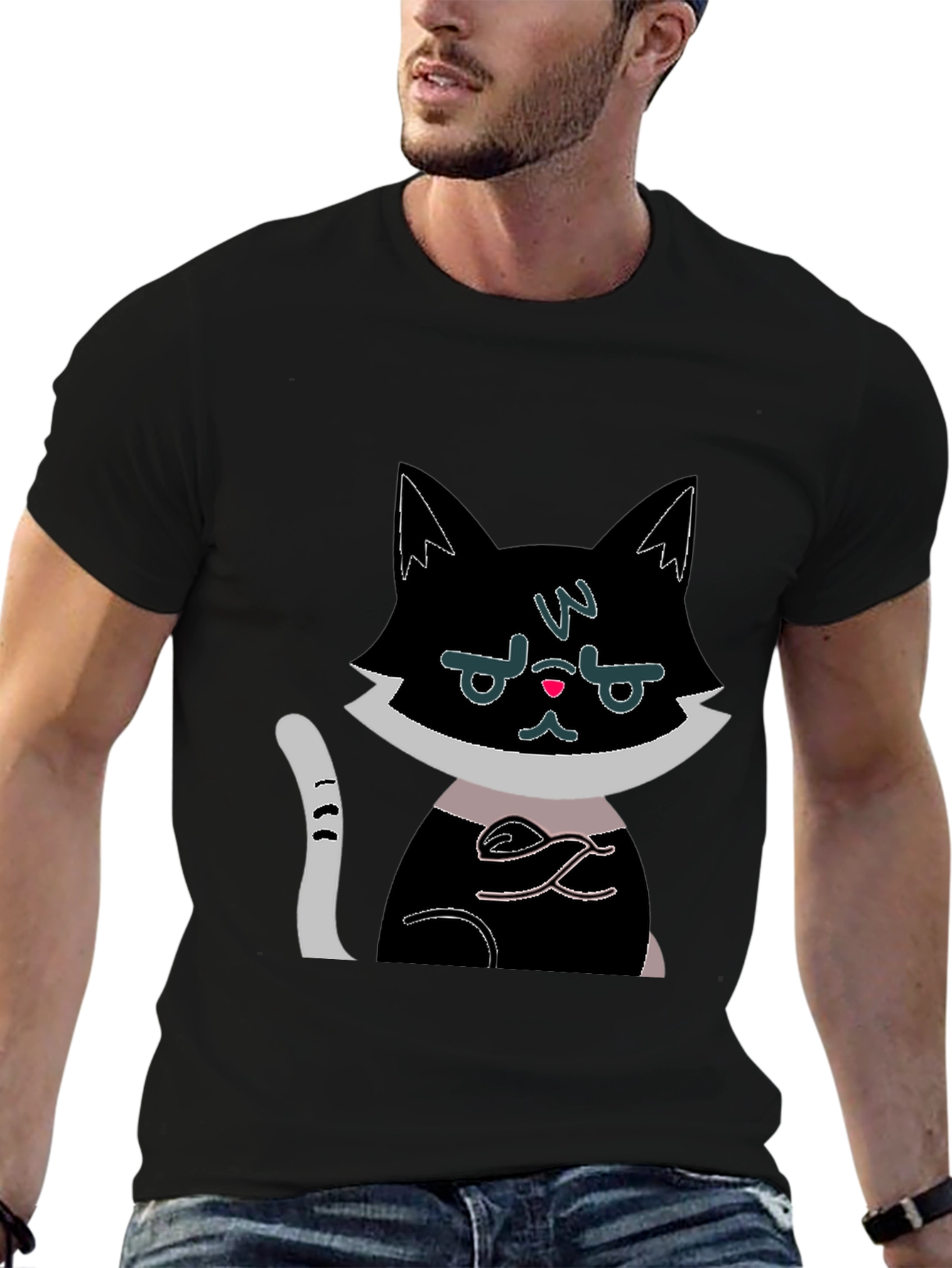 Grumpy Cat Graphic Tee - Black Cotton Shirt