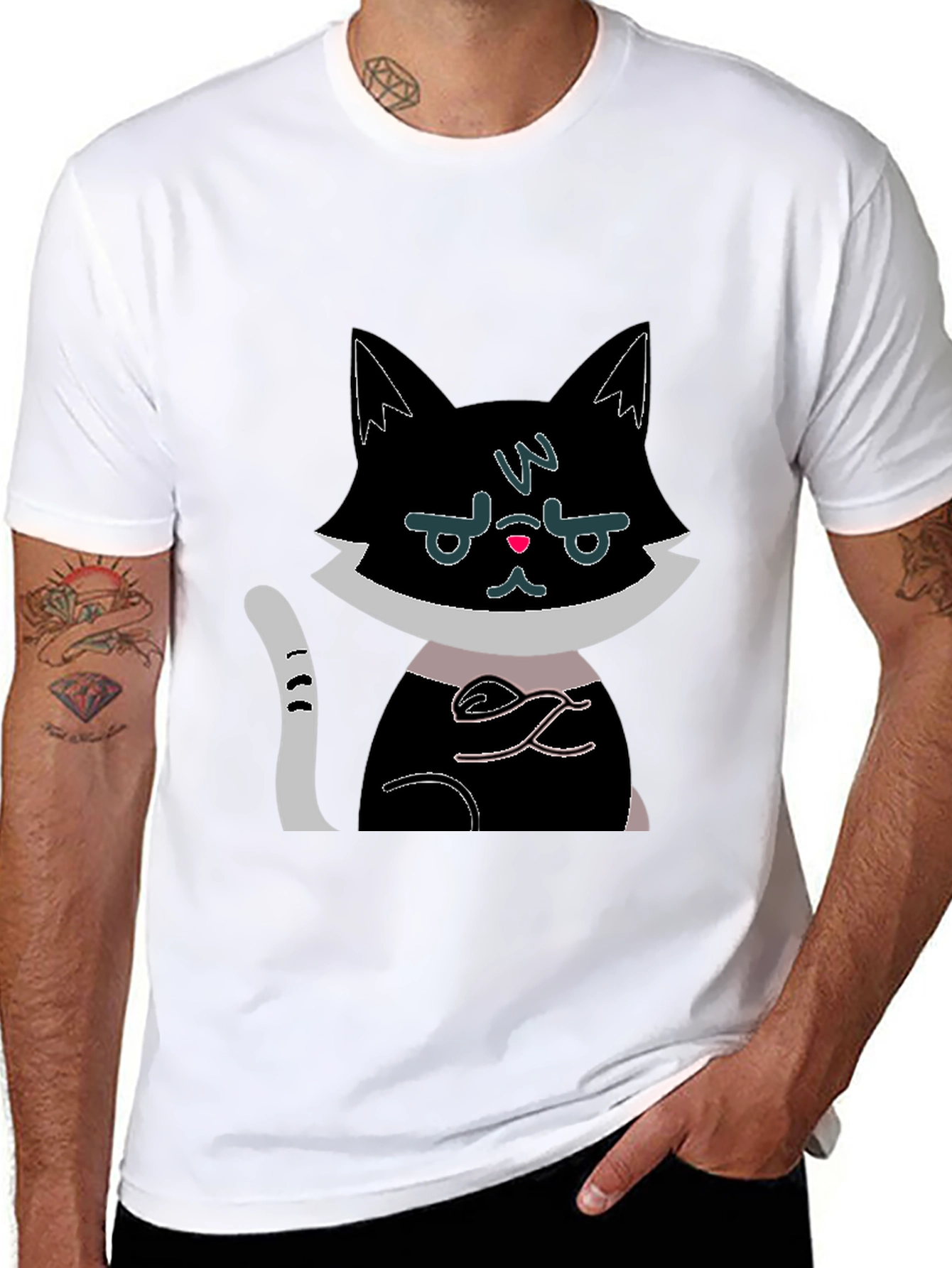 Grumpy Cat Graphic Tee - Black Cotton Shirt