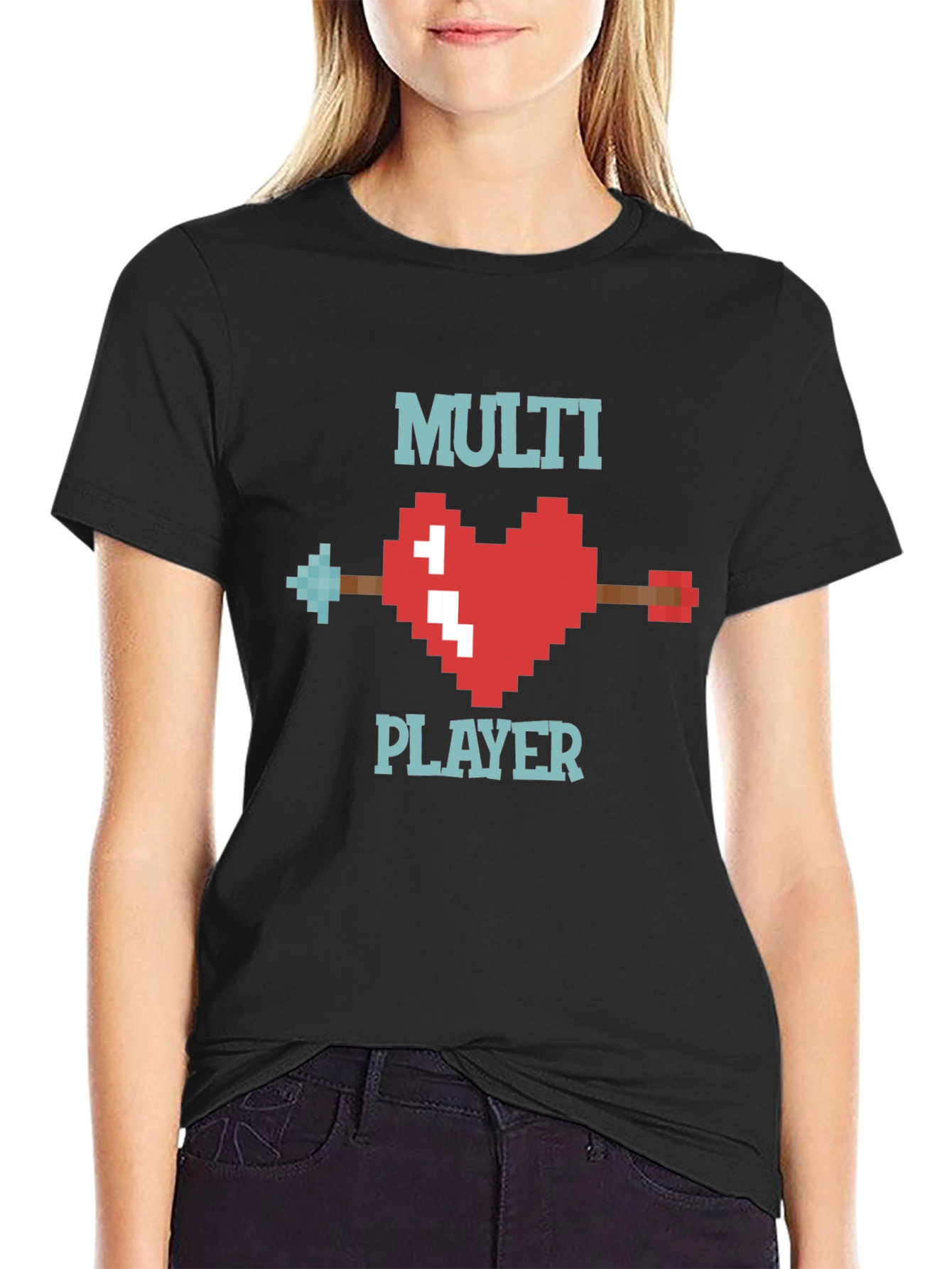 Multiplayer Pixel Heart T-Shirt - Gamer Style