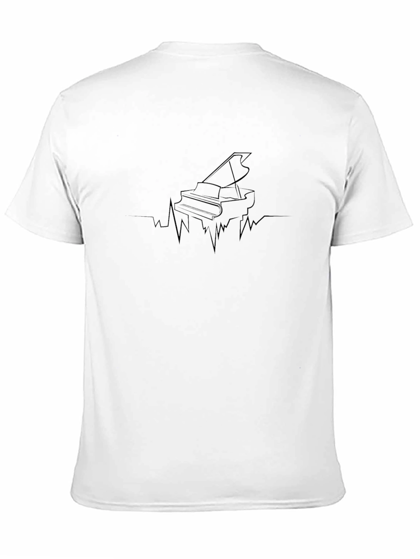 Piano Heartbeat Graphic Tee - Black
