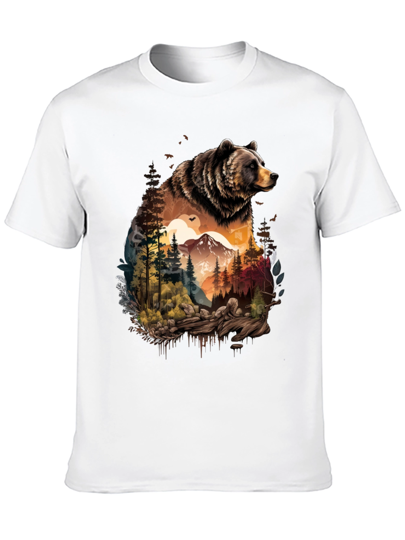 Bear & Wilderness Graphic Tee - Nature Adventure Shirt