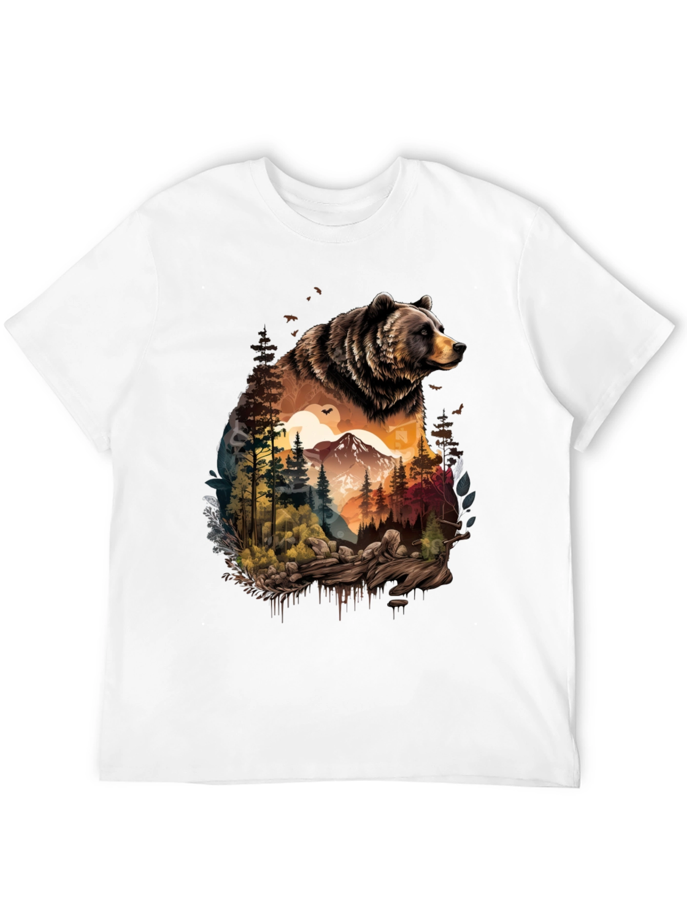 Bear & Wilderness Graphic Tee - Nature Adventure Shirt