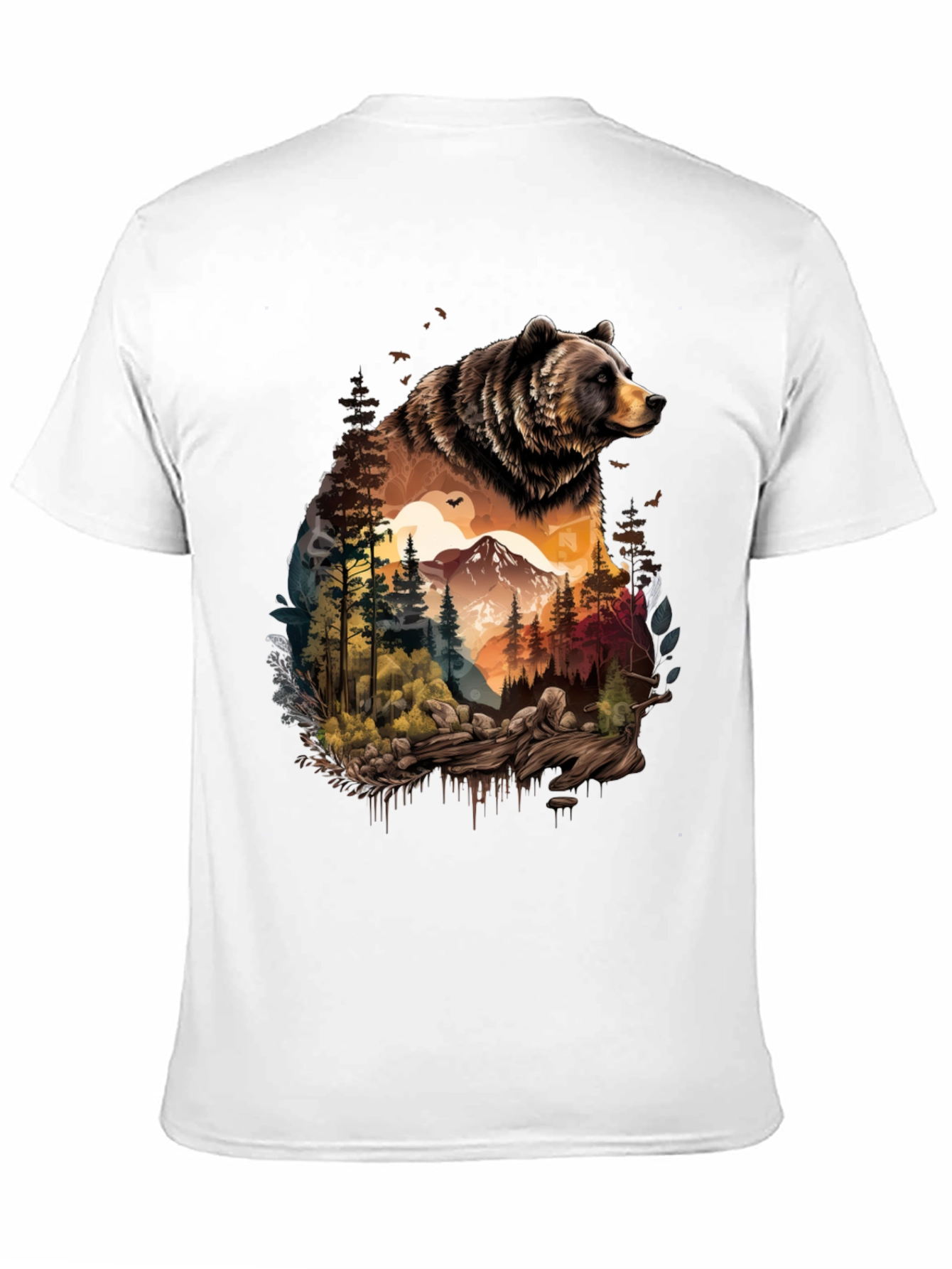 Bear & Wilderness Graphic Tee - Nature Adventure Shirt