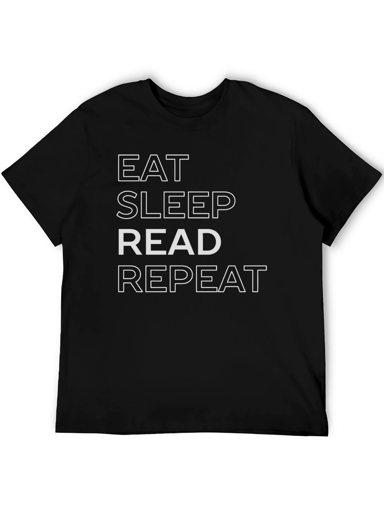 Eat Sleep Read Repeat Black T-Shirt