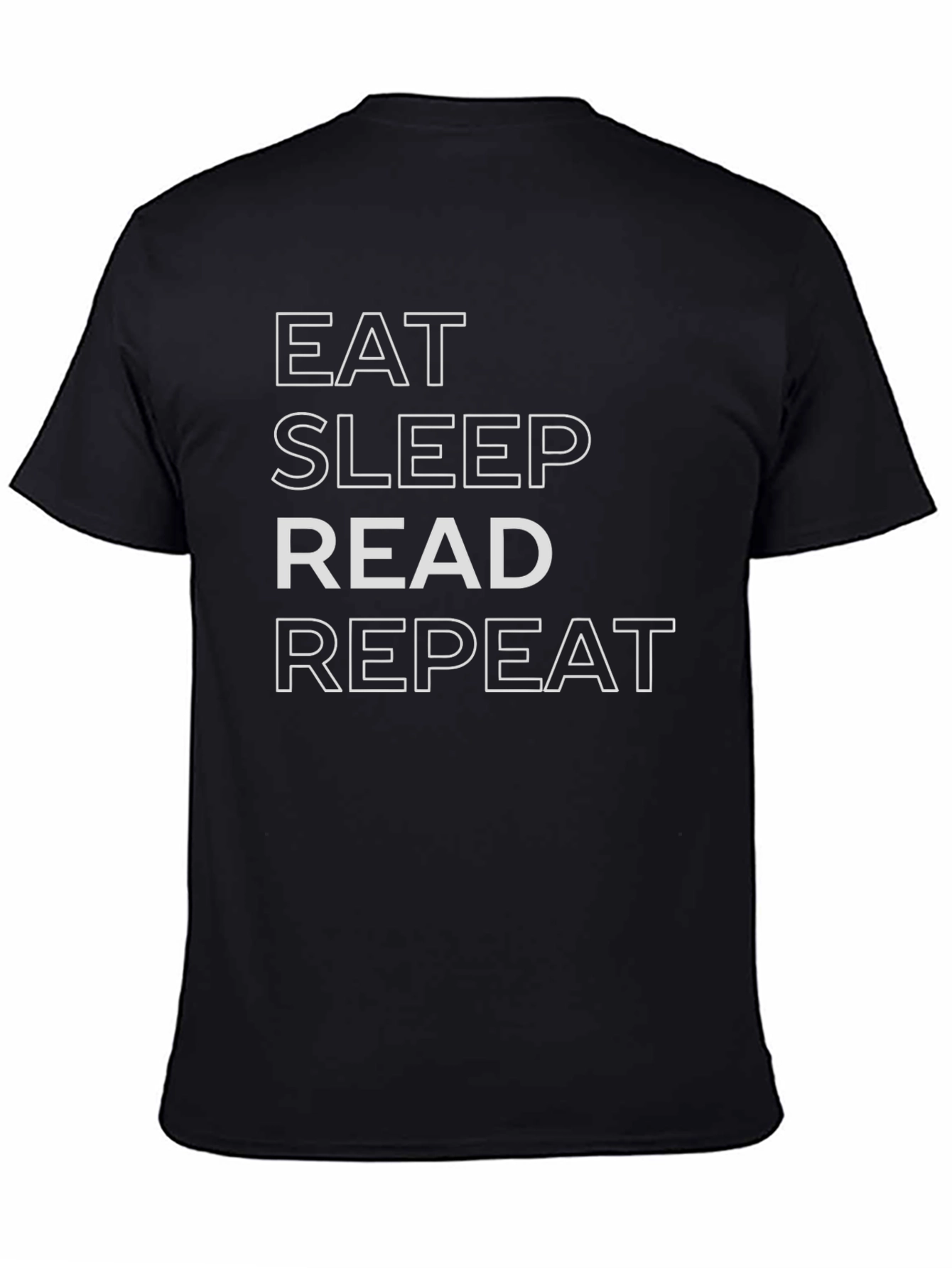 Eat Sleep Read Repeat Black T-Shirt
