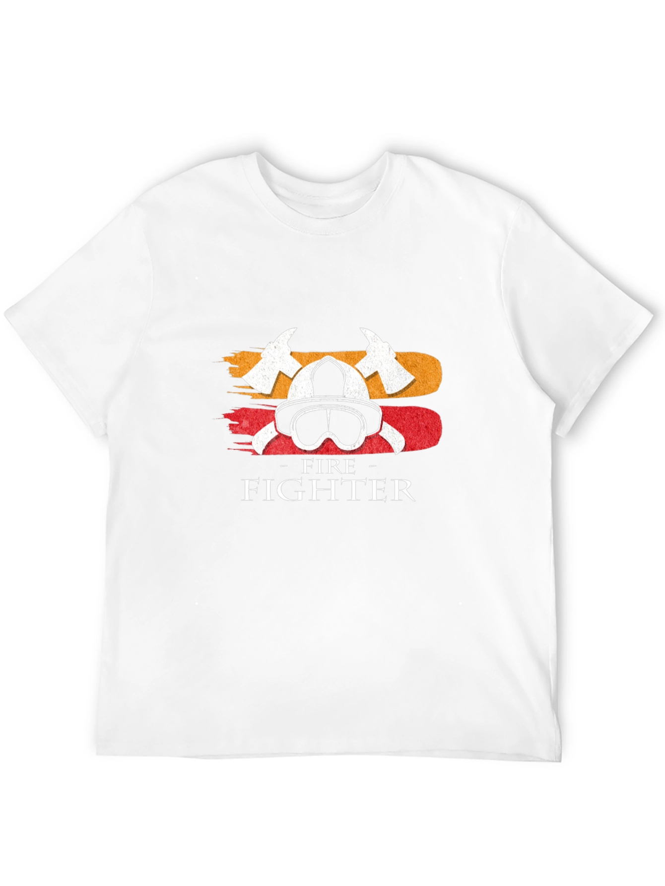 Firefighter Helmet & Axe T-Shirt - Black Cotton Tee