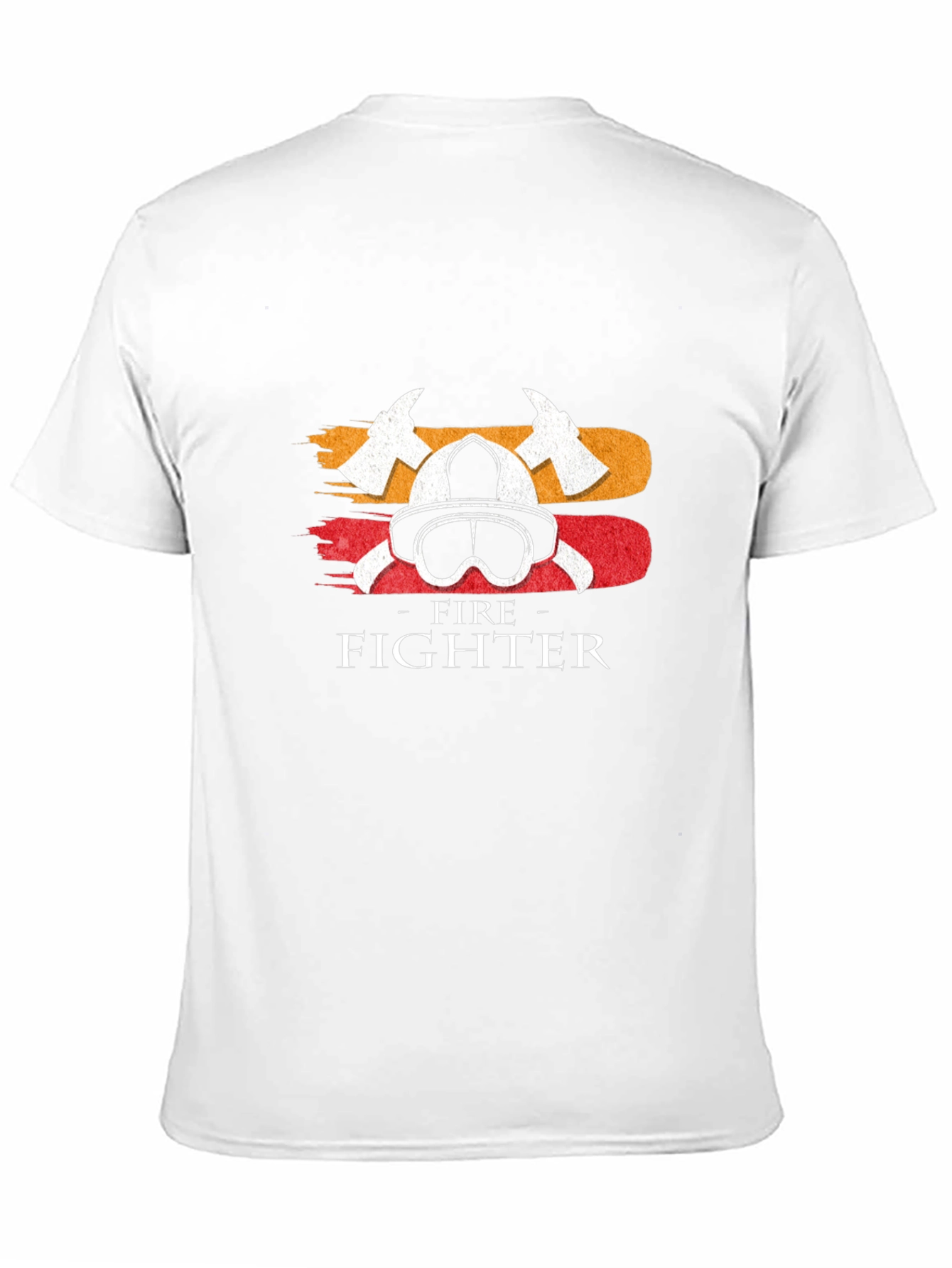 Firefighter Helmet & Axe T-Shirt - Black Cotton Tee