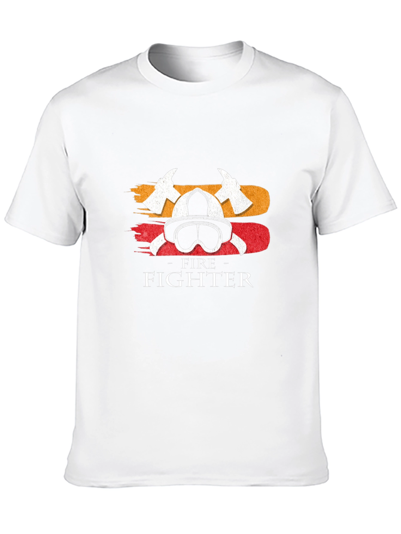 Firefighter Helmet & Axe T-Shirt - Black Cotton Tee