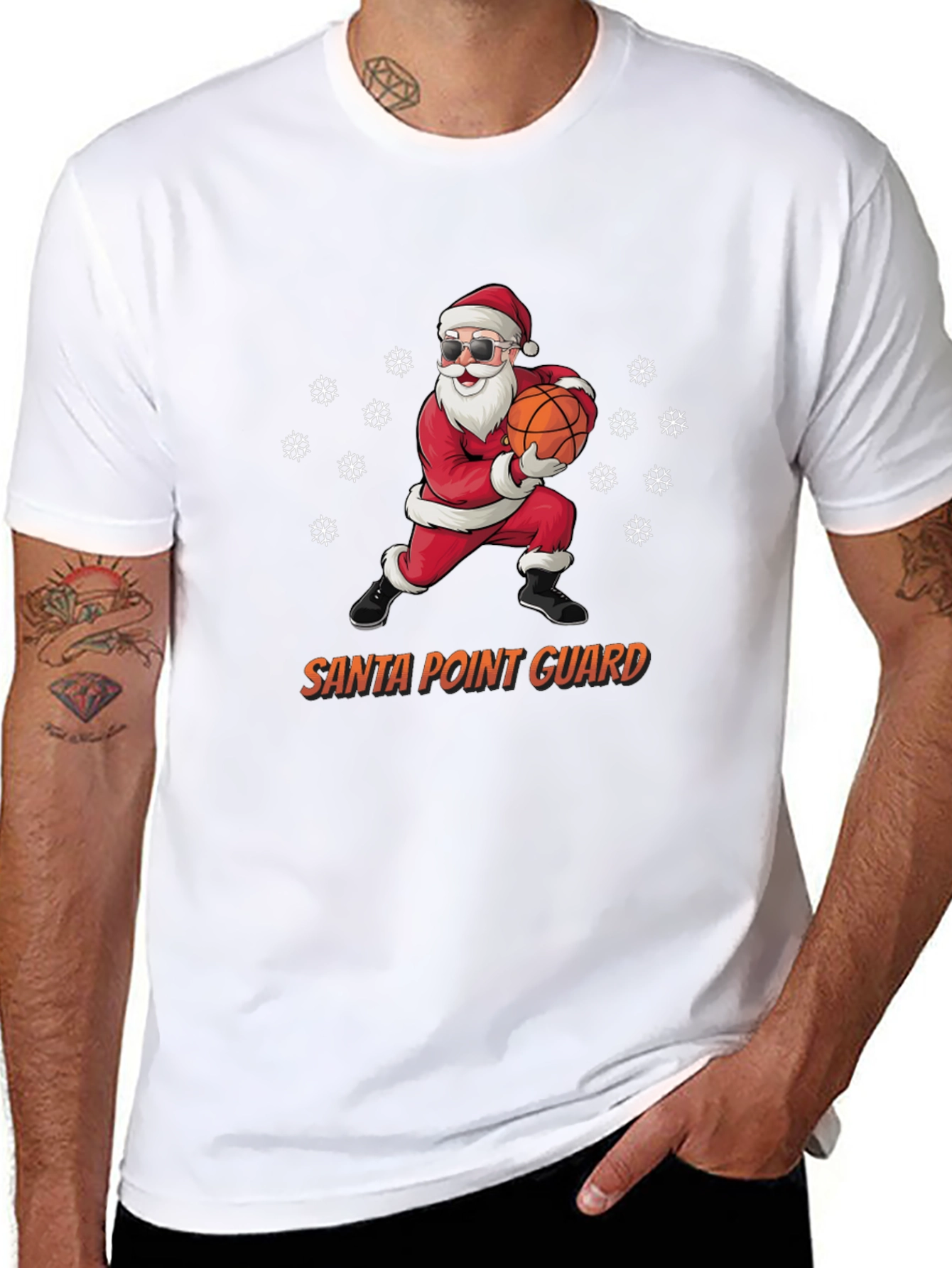 Santa Point Guard T-Shirt - Holiday Basketball