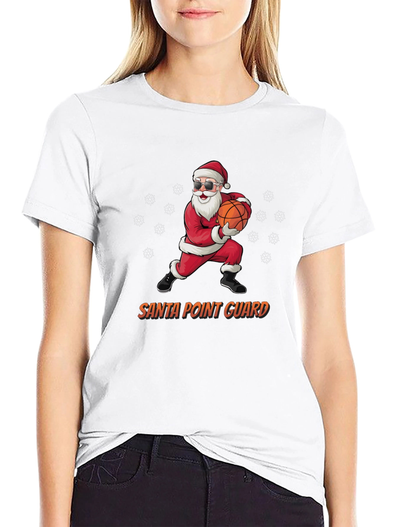 Santa Point Guard T-Shirt - Holiday Basketball