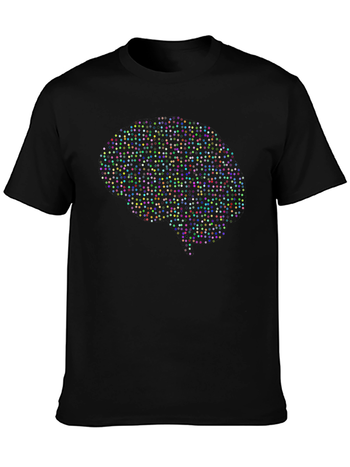 Brain Dots Graphic Tee - Black Cotton Unisex T-Shirt
