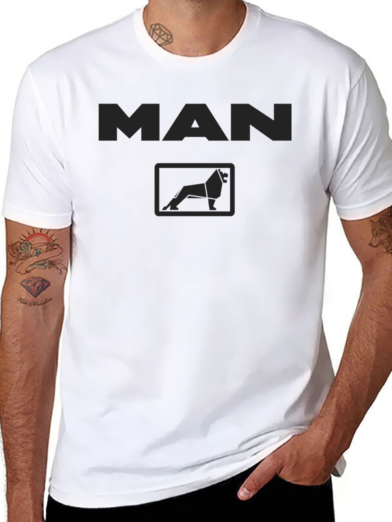 MAN Logo Graphic Black T-Shirt - Modern Style