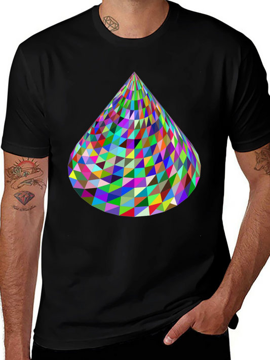 Geometric Cone T-Shirt - Vibrant & Modern Design