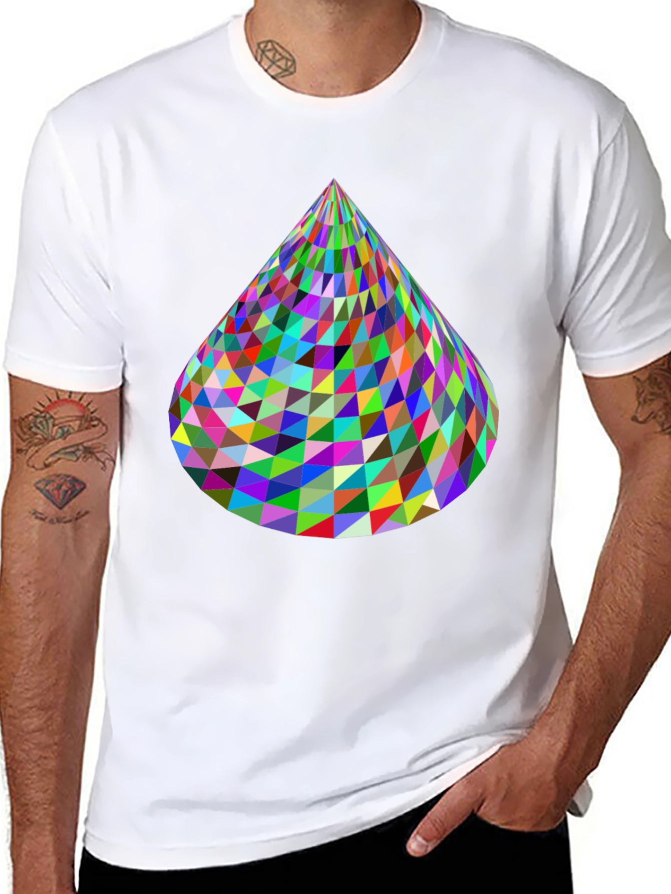 Geometric Cone T-Shirt - Vibrant & Modern Design