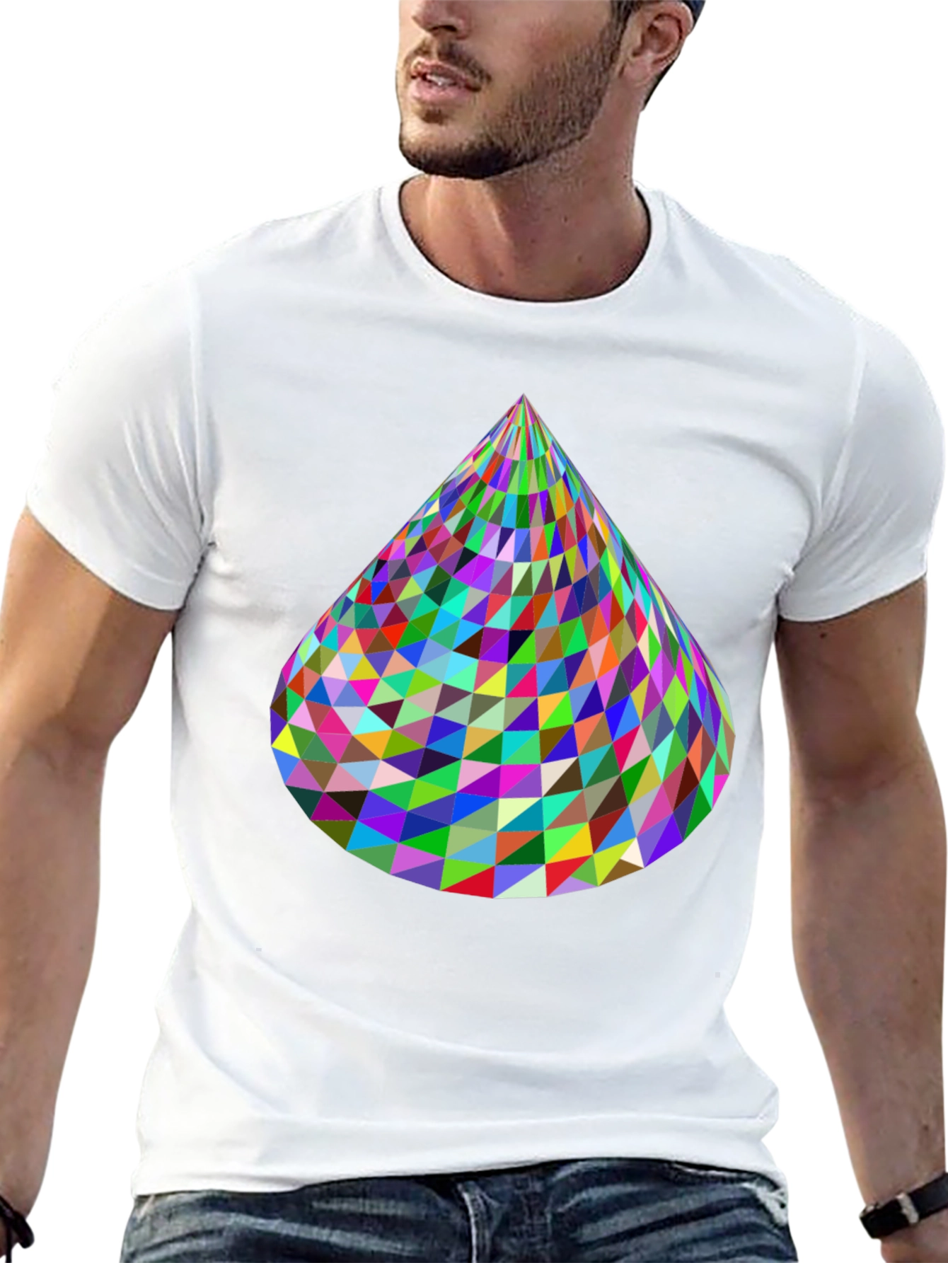 Geometric Cone T-Shirt - Vibrant & Modern Design
