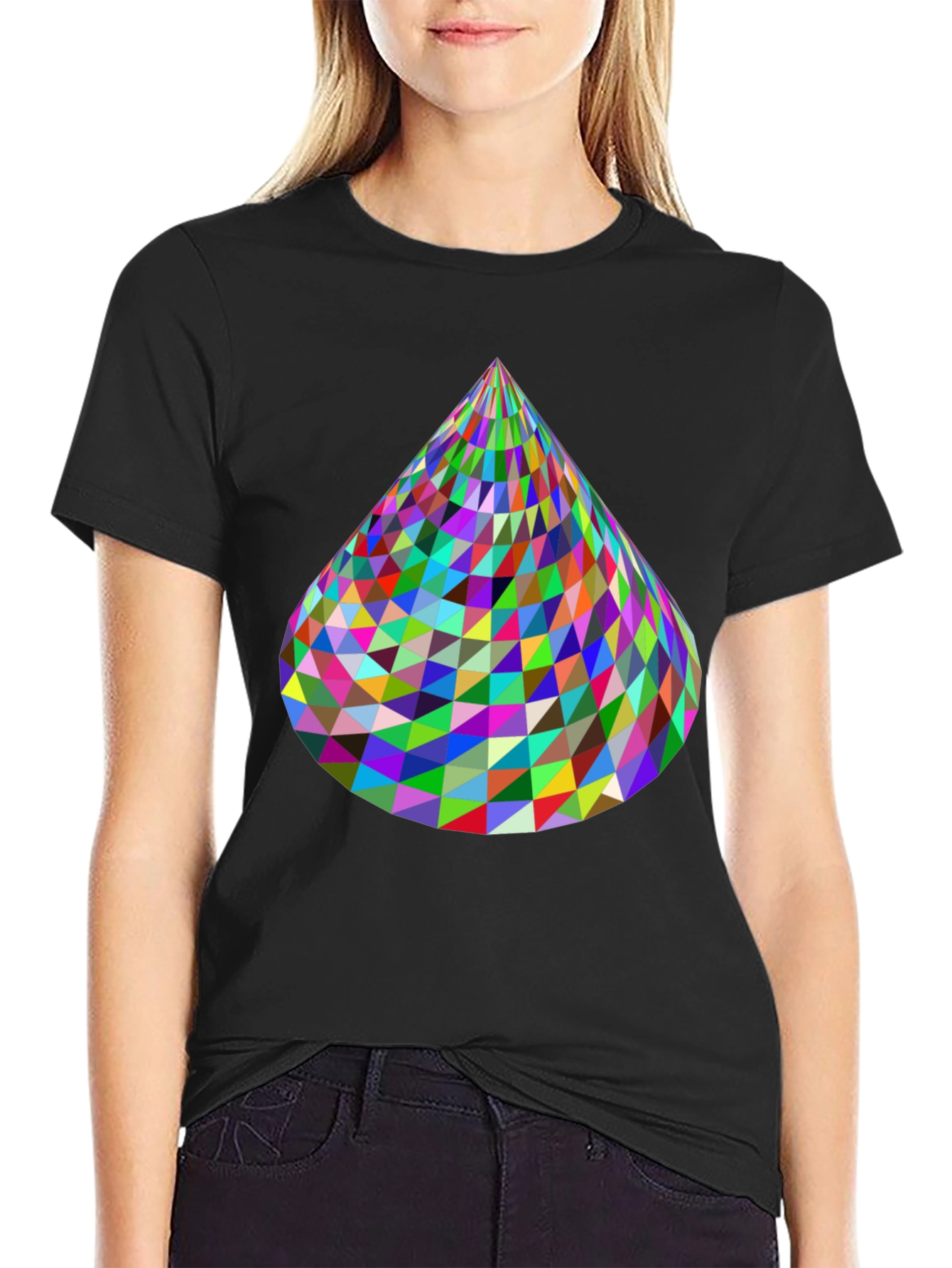 Geometric Cone T-Shirt - Vibrant & Modern Design