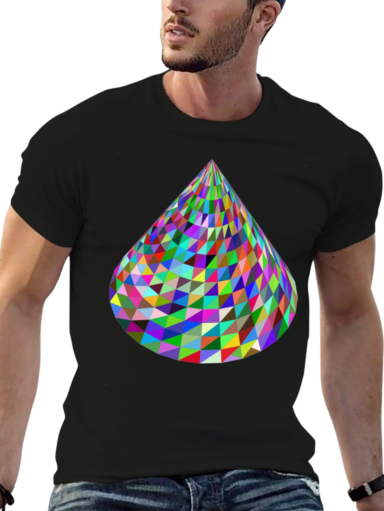 Geometric Cone T-Shirt - Vibrant & Modern Design