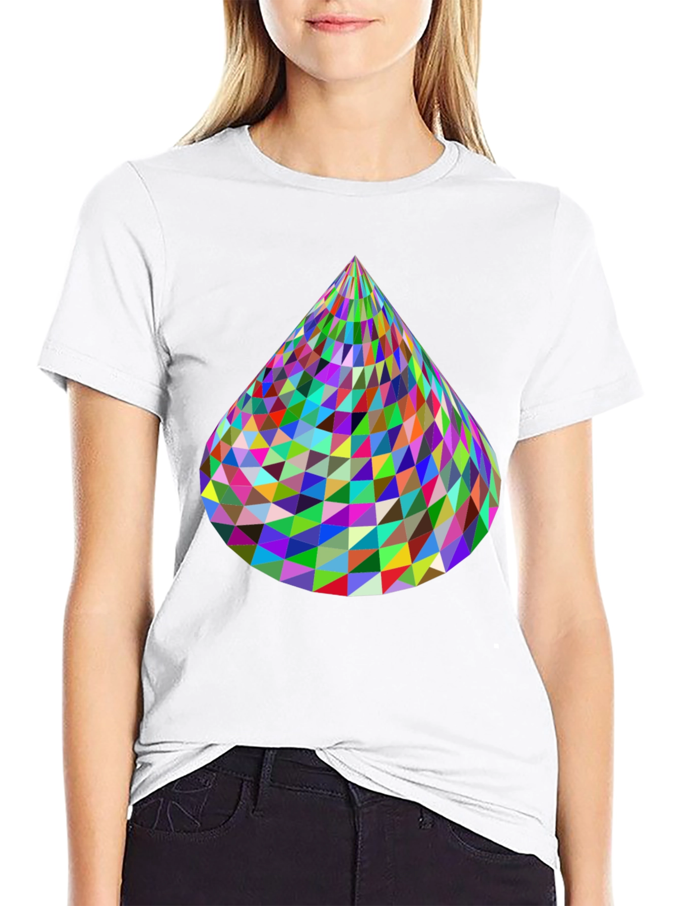 Geometric Cone T-Shirt - Vibrant & Modern Design