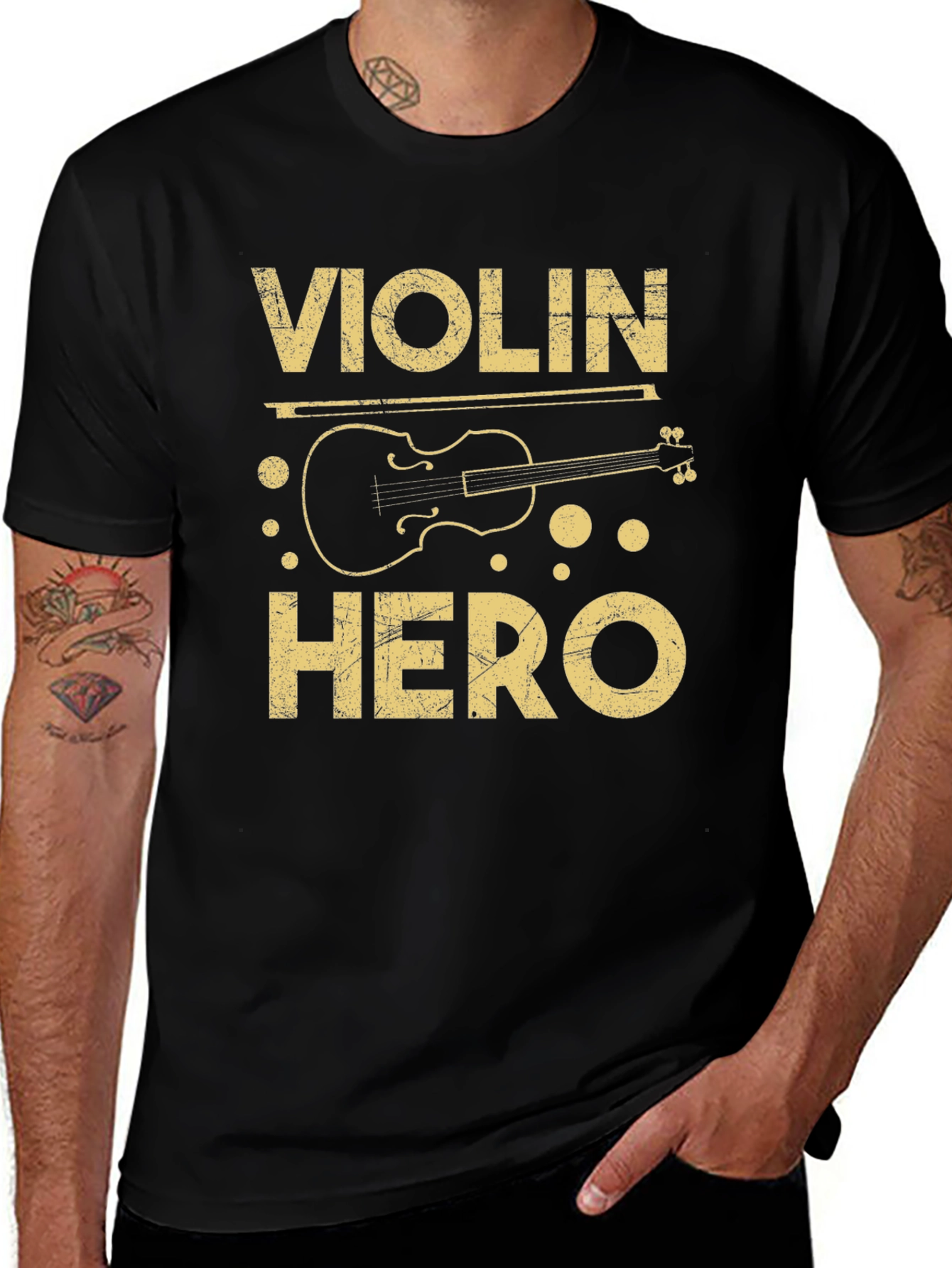 Violin Hero Graphic Tee - Musician T-Shirt