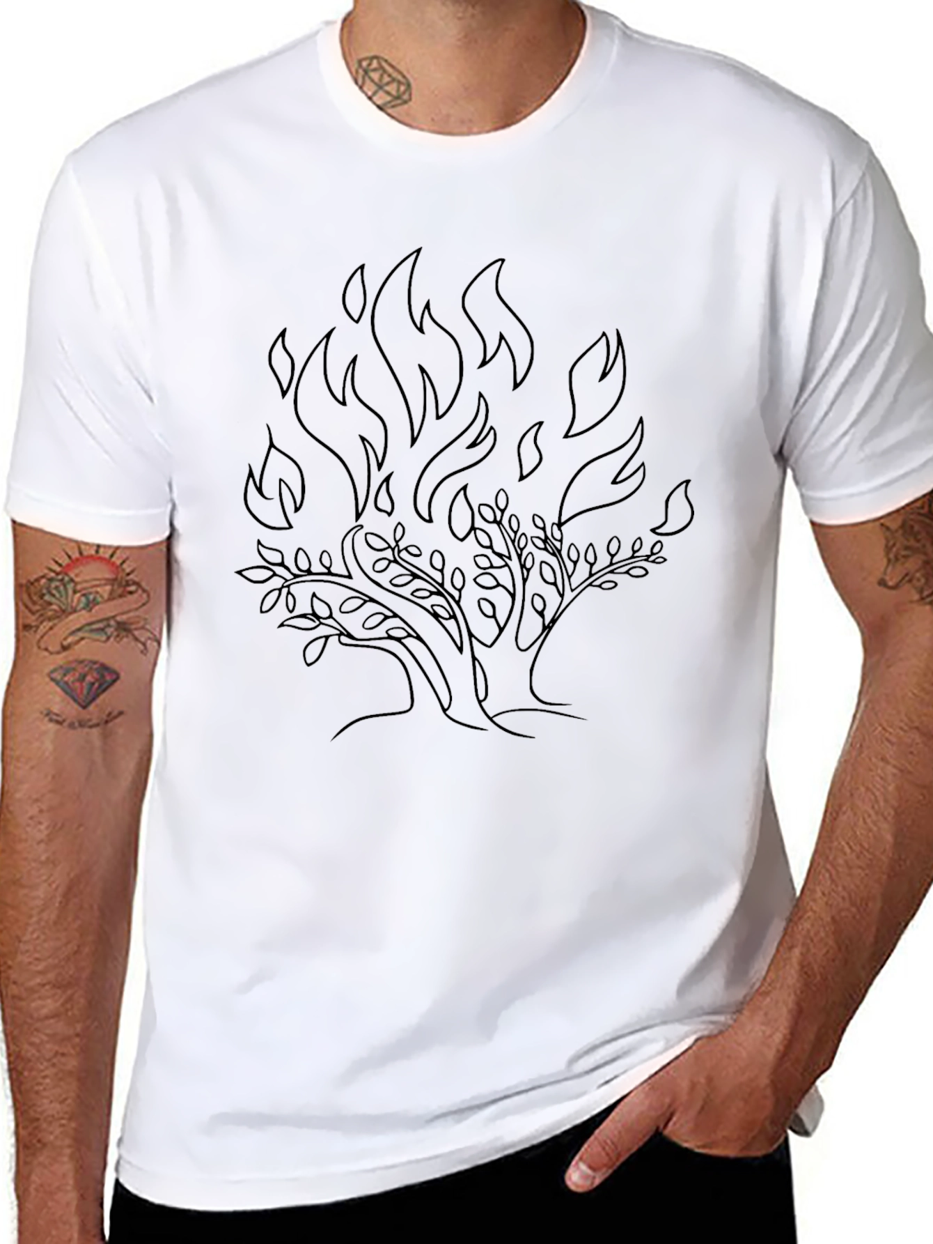 Burning Bush Graphic T-Shirt - Black
