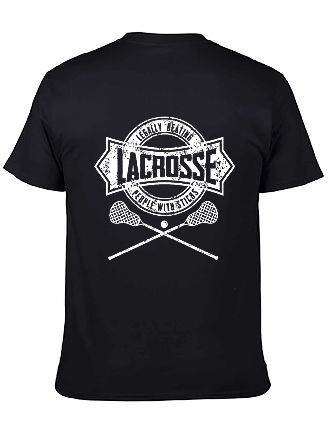 Lacrosse Sticks Black Graphic Tee