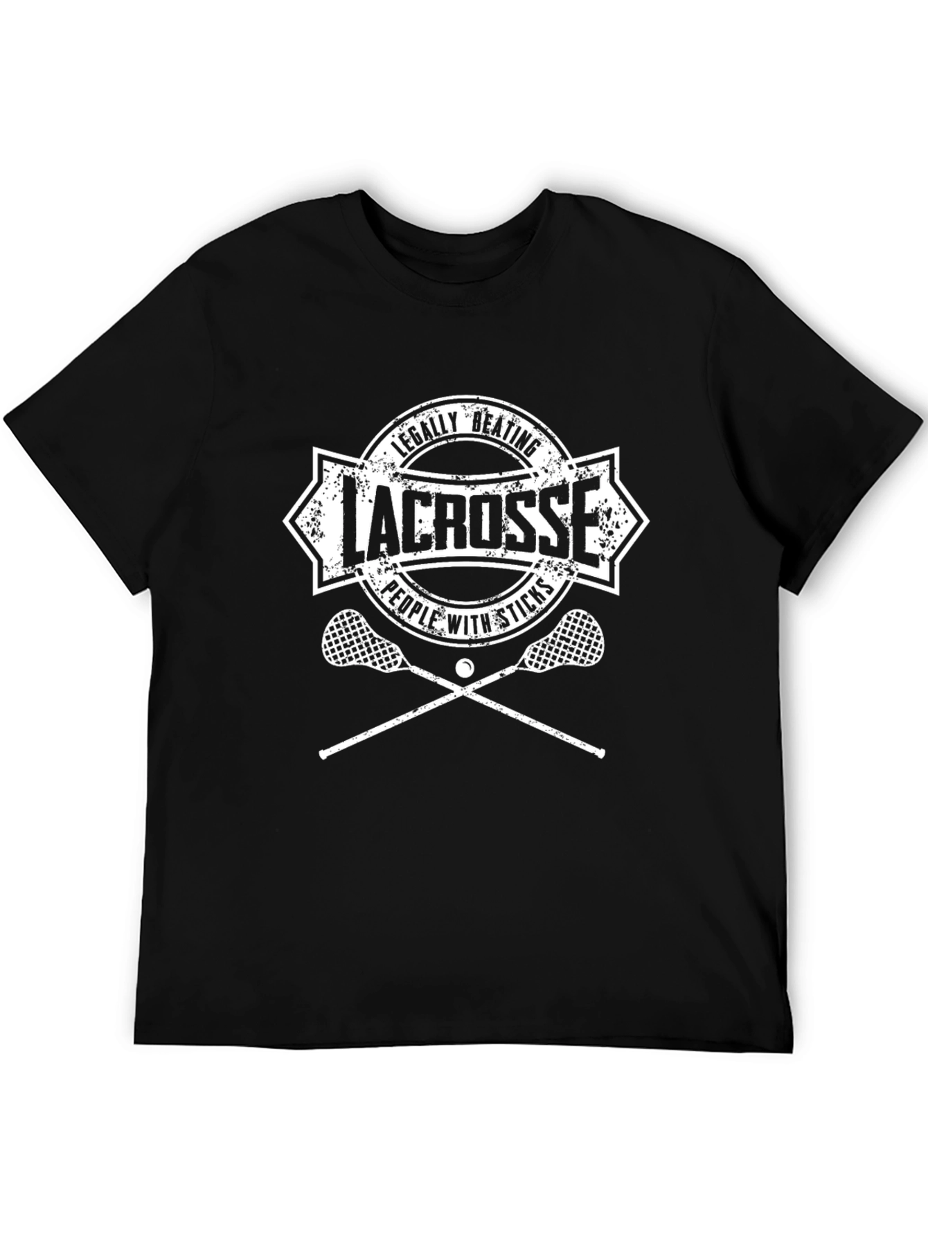 Lacrosse Sticks Black Graphic Tee