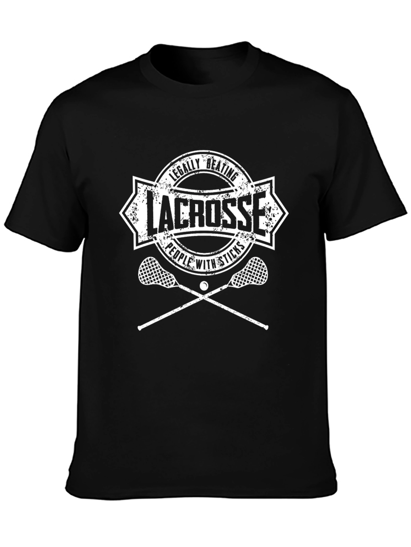 Lacrosse Sticks Black Graphic Tee