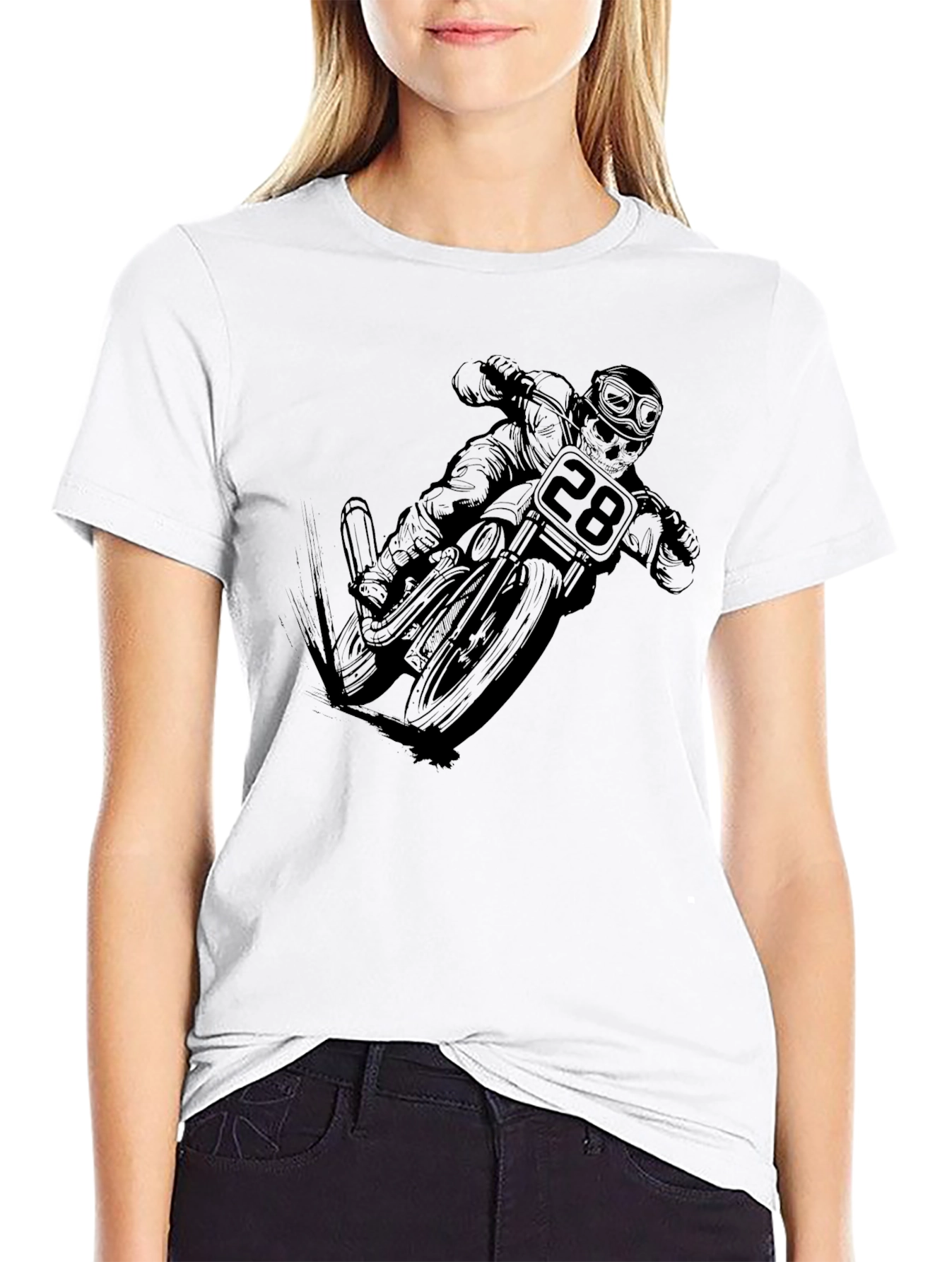 Black Motorcycle Rider Graphic Tee