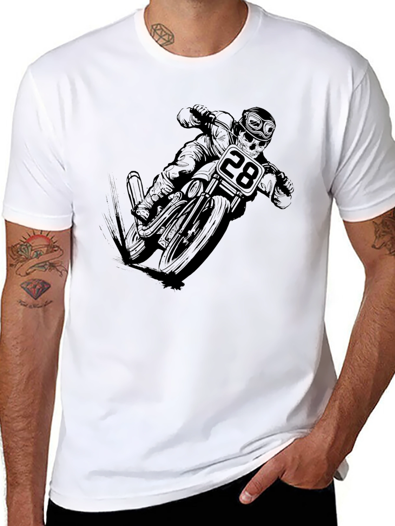 Black Motorcycle Rider Graphic Tee