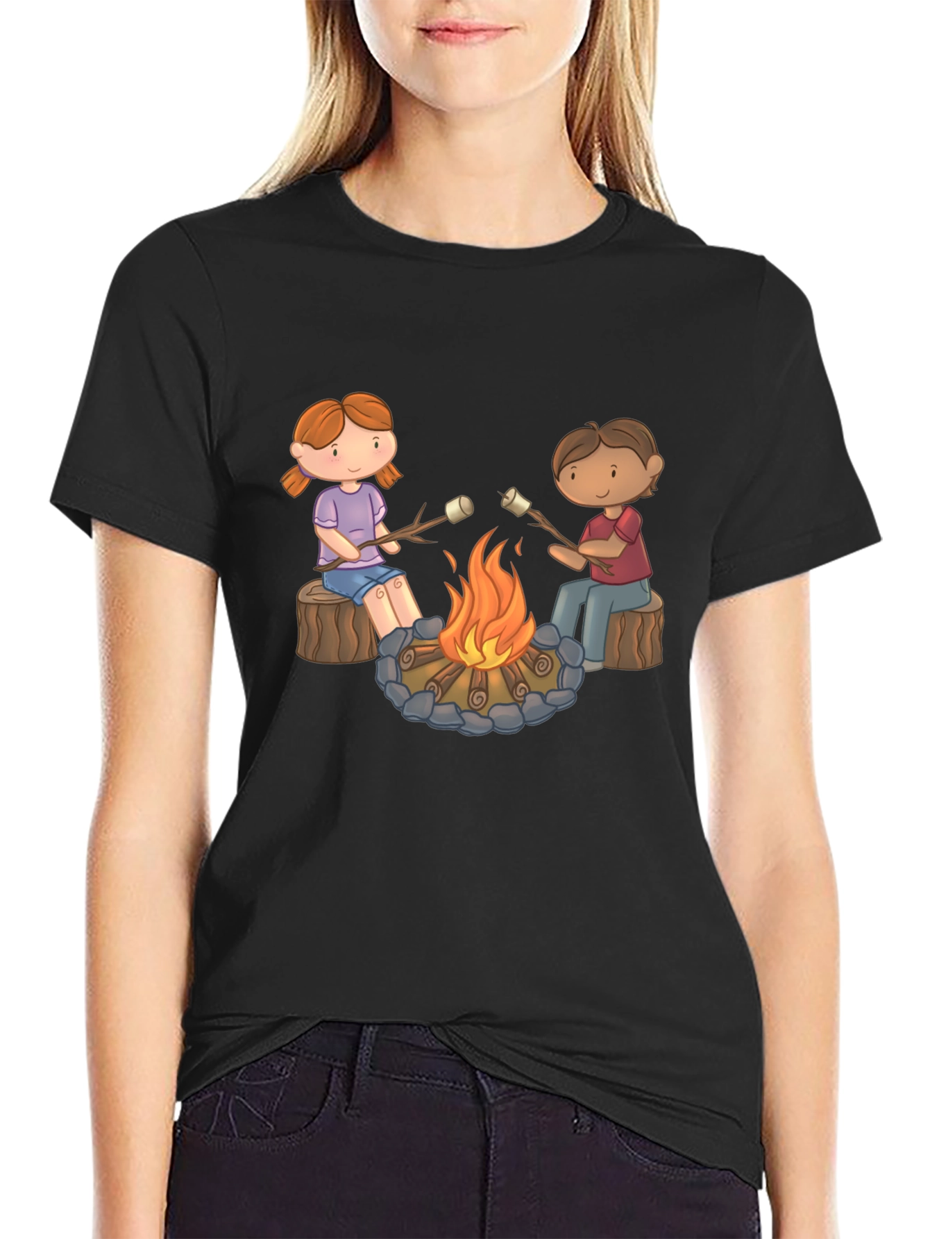 Marshmallow Roasting Graphic T-Shirt