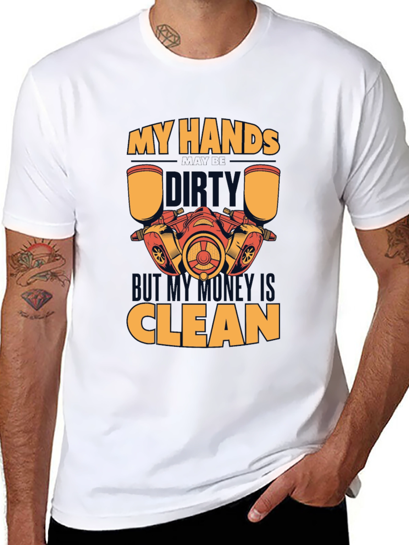 Dirty Hands Clean Money T-Shirt Mechanic Gift