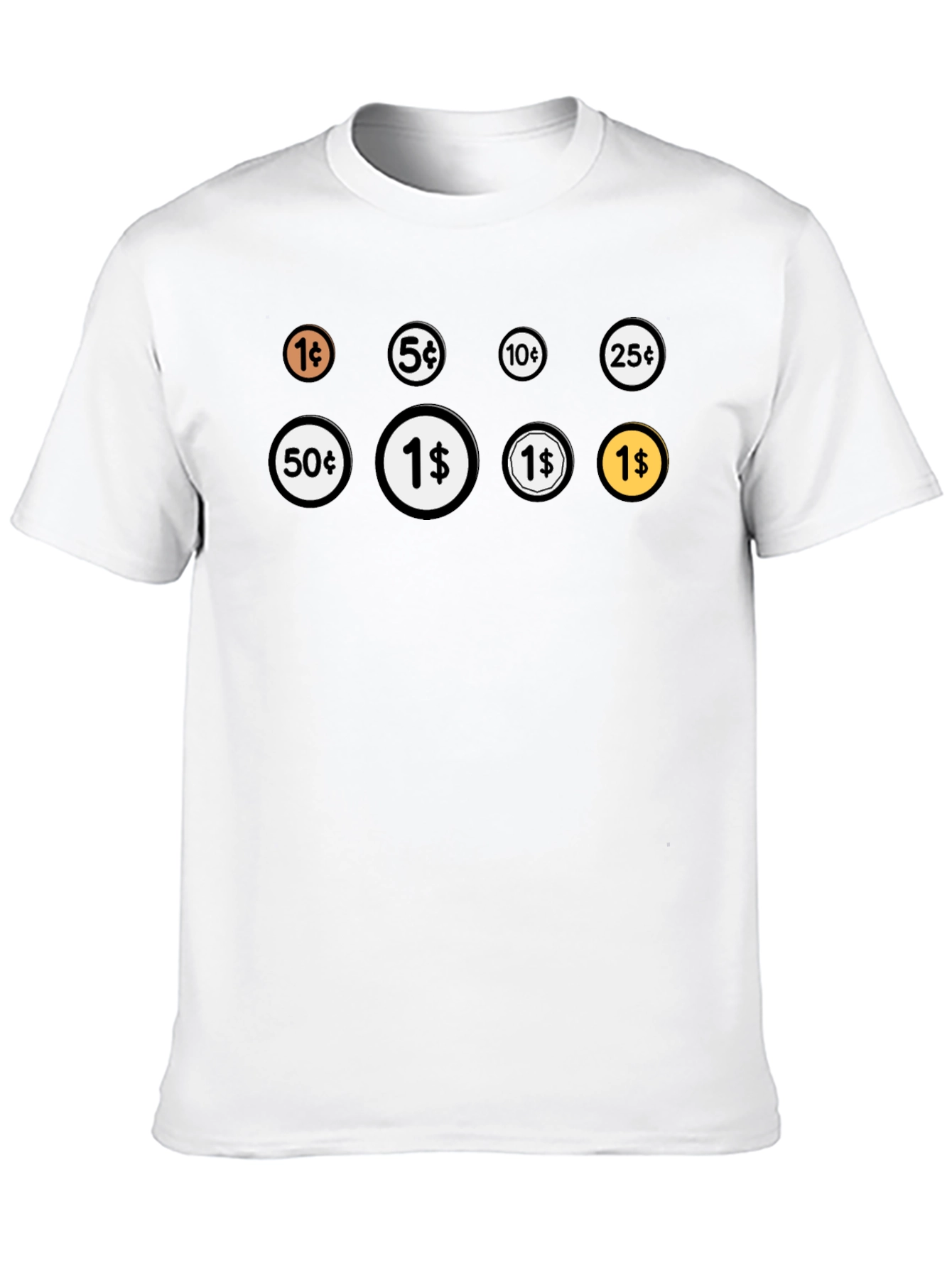 Coin Collection Graphic Black T-Shirt