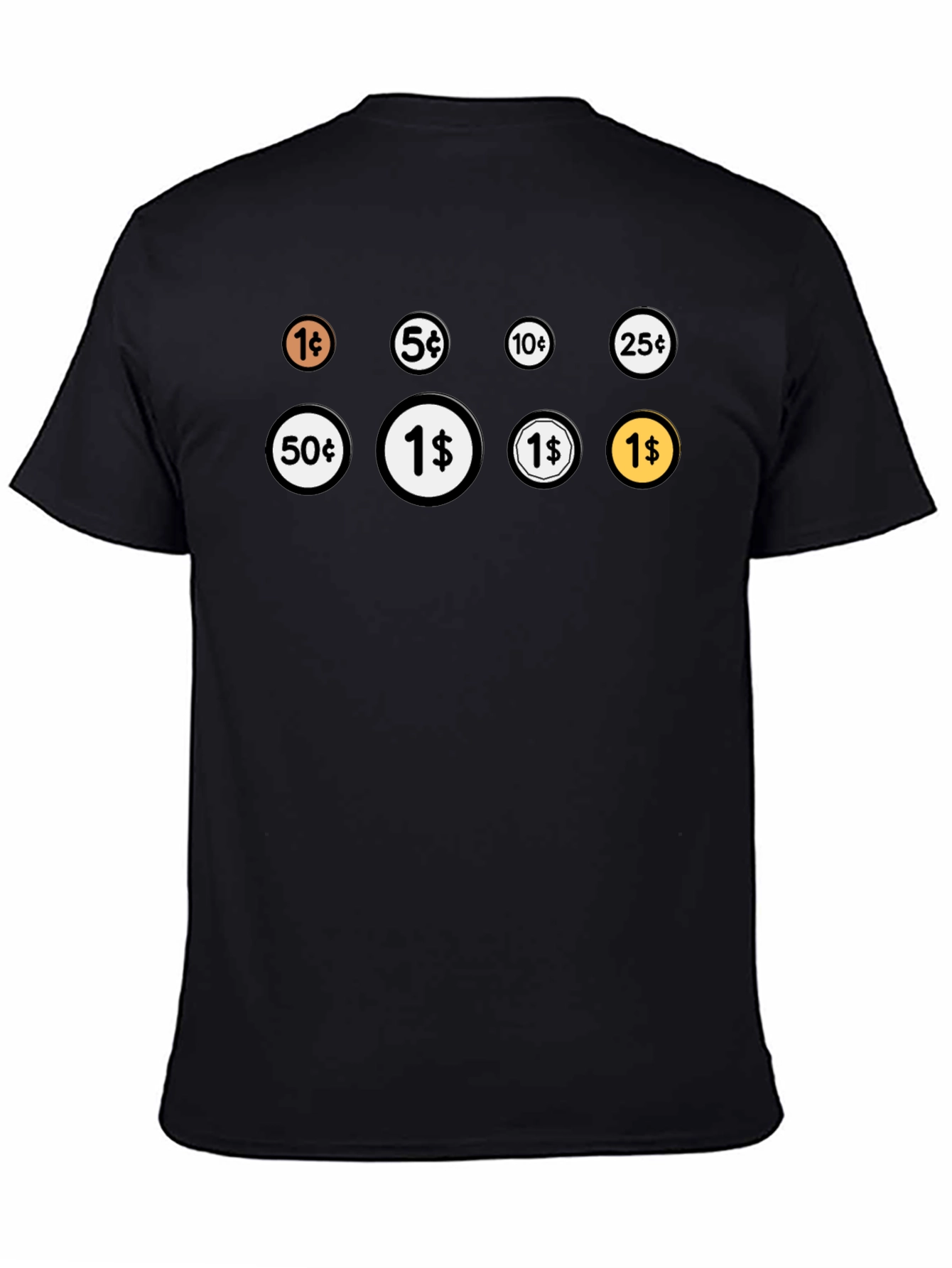 Coin Collection Graphic Black T-Shirt