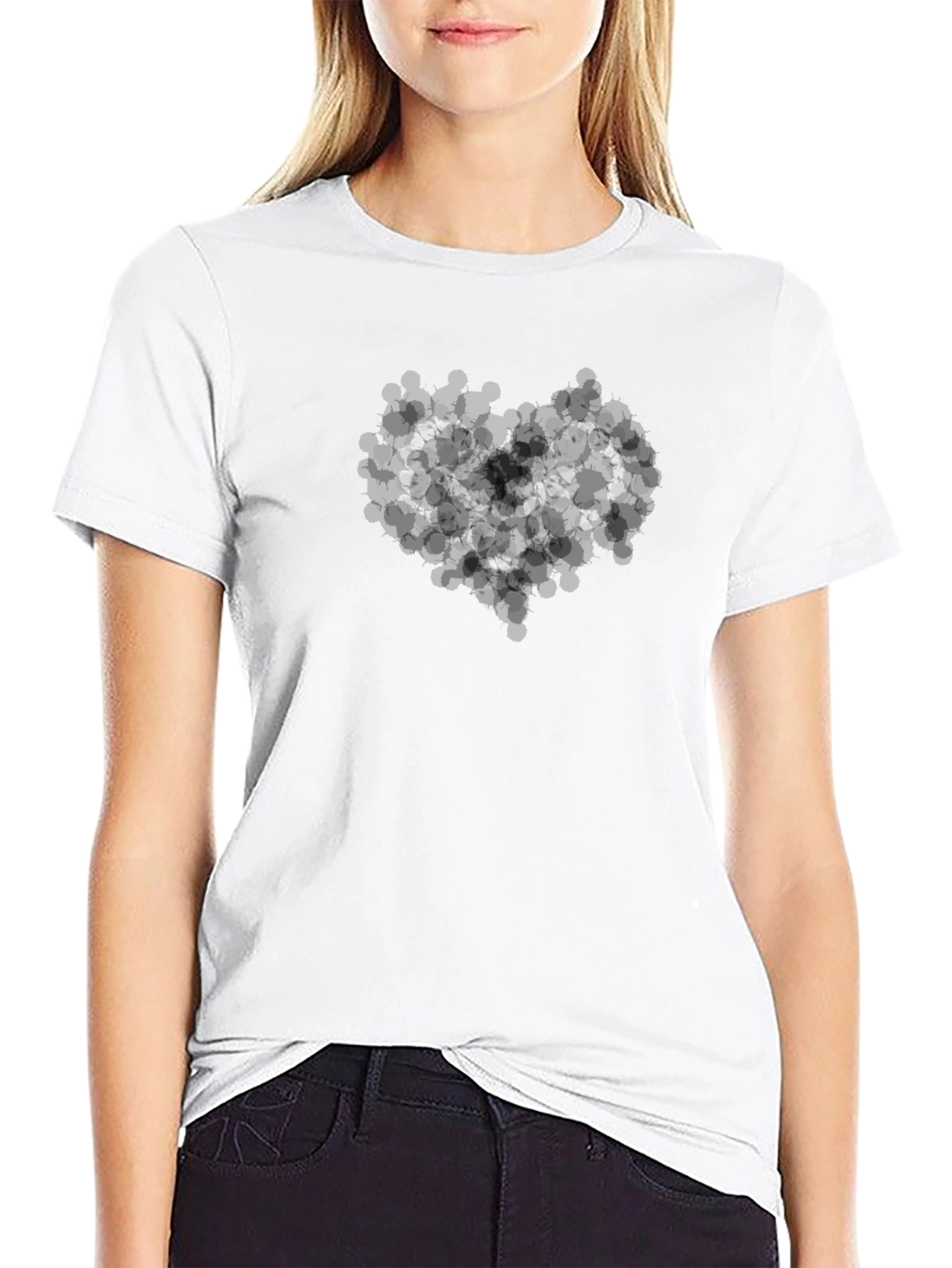Black T-Shirt with Abstract Design