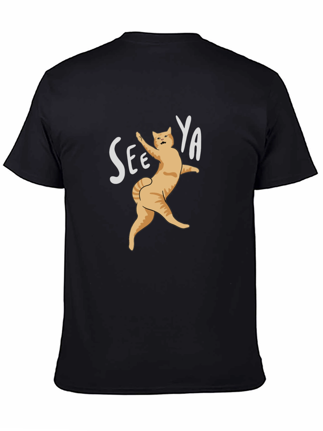 See Ya Cat Graphic Black T-Shirt