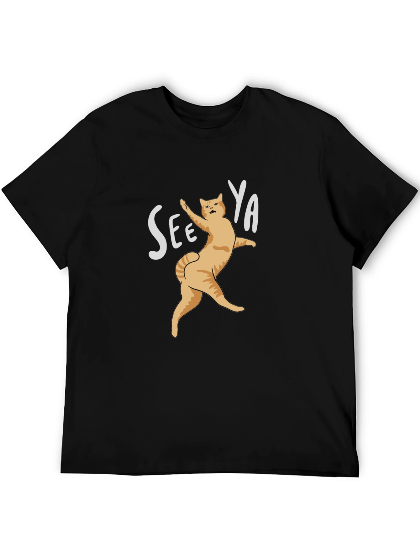 See Ya Cat Graphic Black T-Shirt