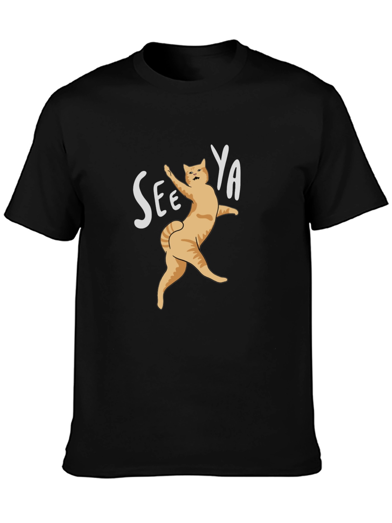 See Ya Cat Graphic Black T-Shirt