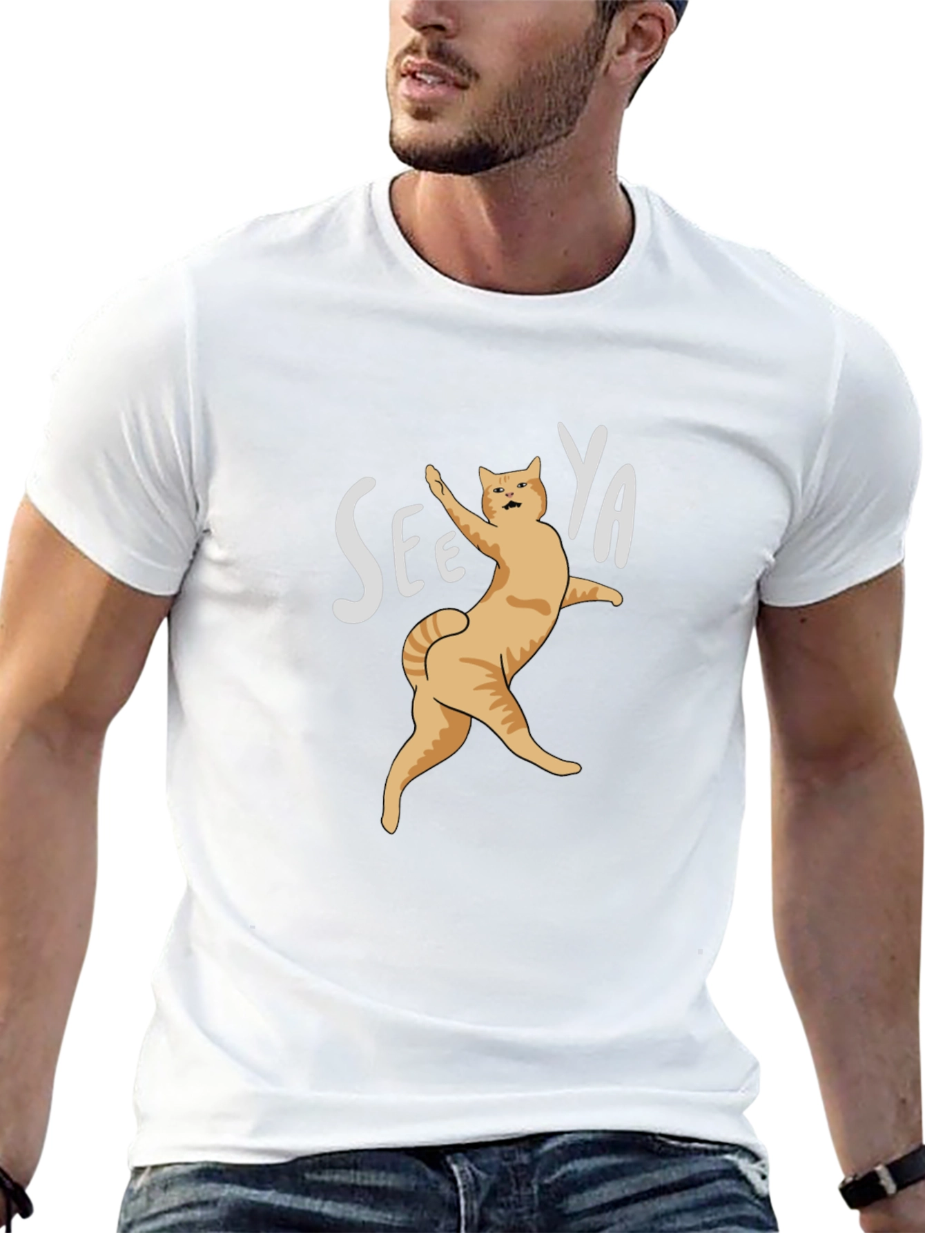 See Ya Cat Graphic Black T-Shirt