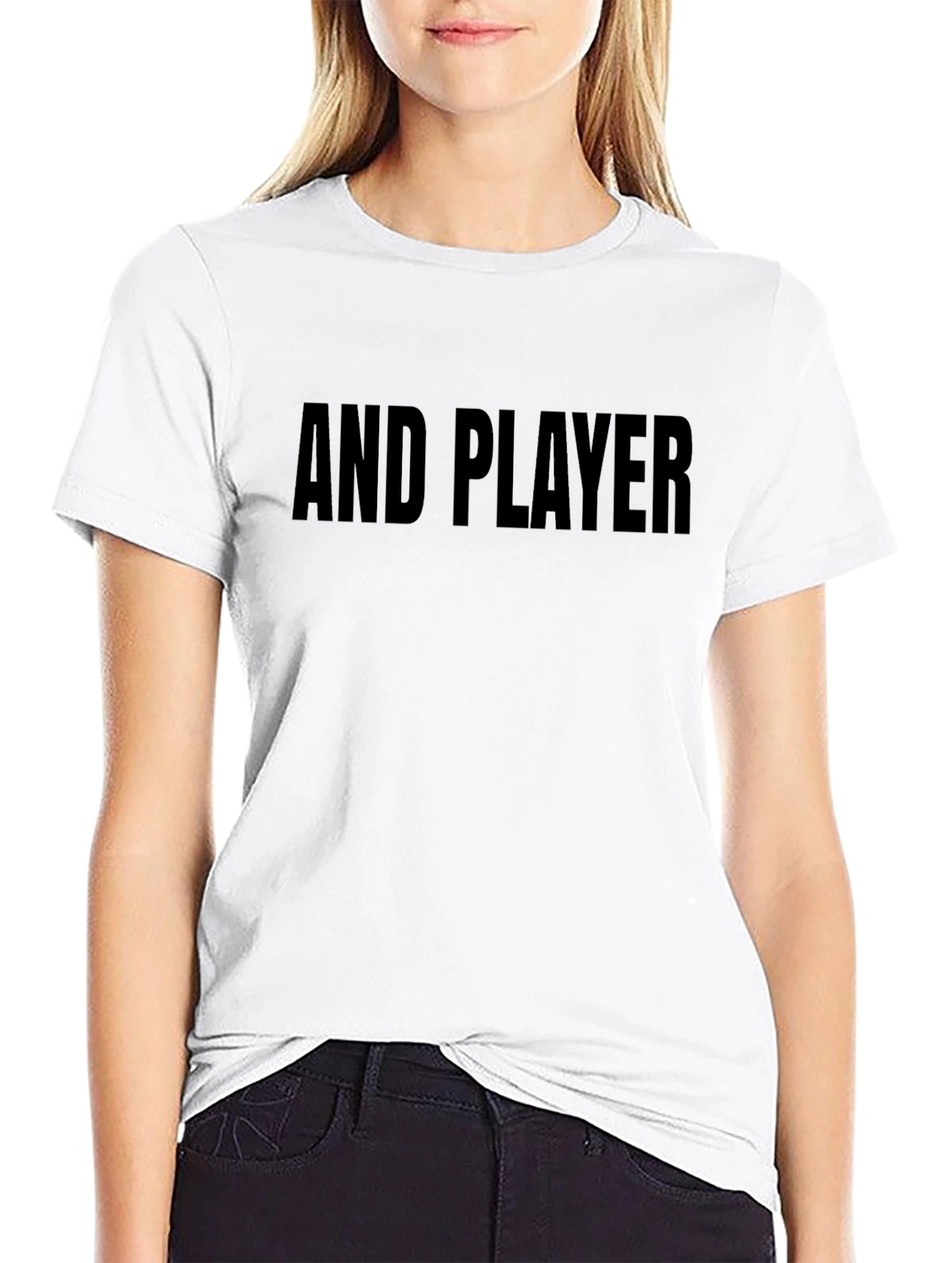 AND PLAYER Graphic T-Shirt - Black Crew Neck Tee