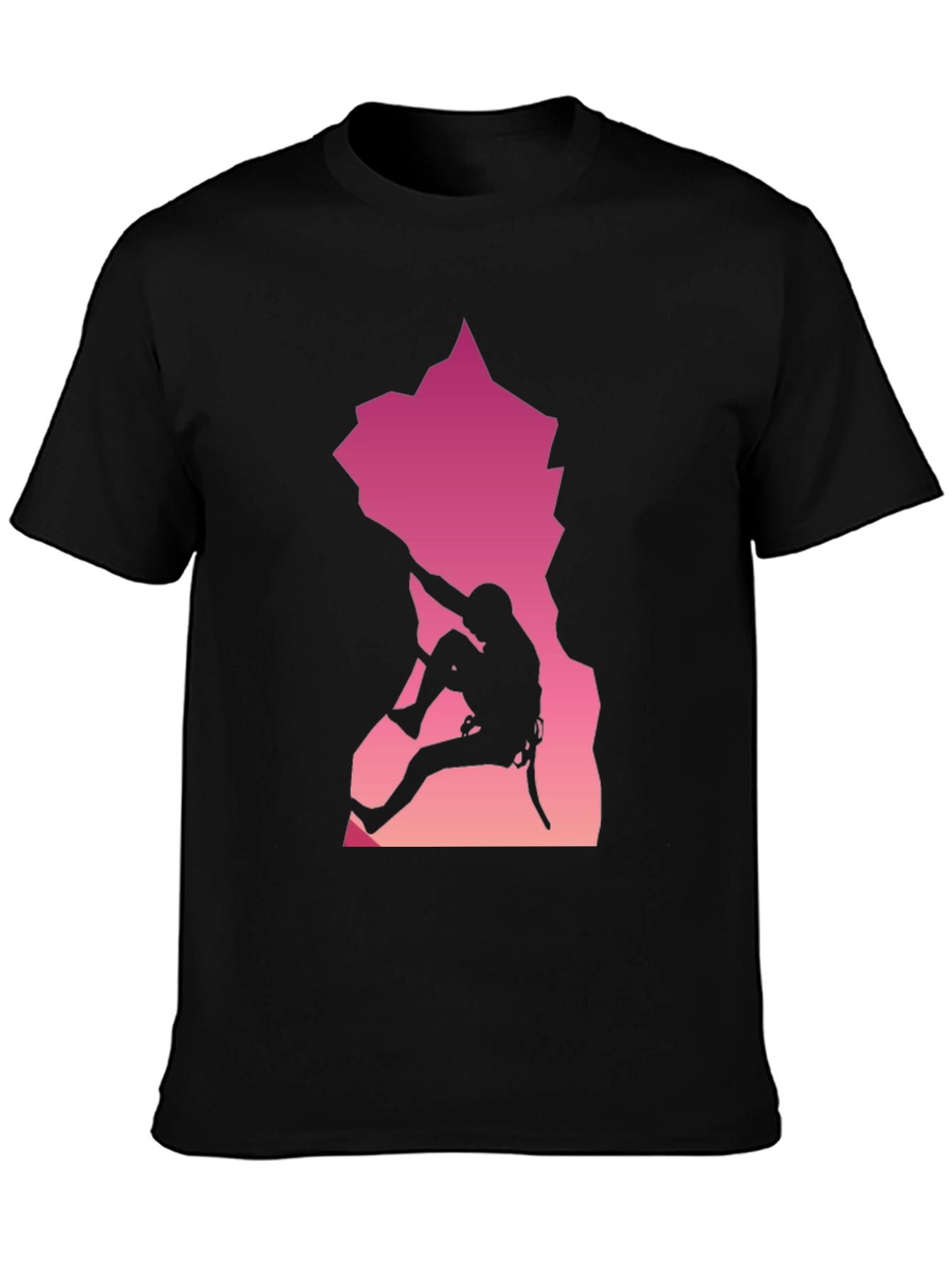 Rock Climbing Silhouette Graphic Tee - Adventurous Design