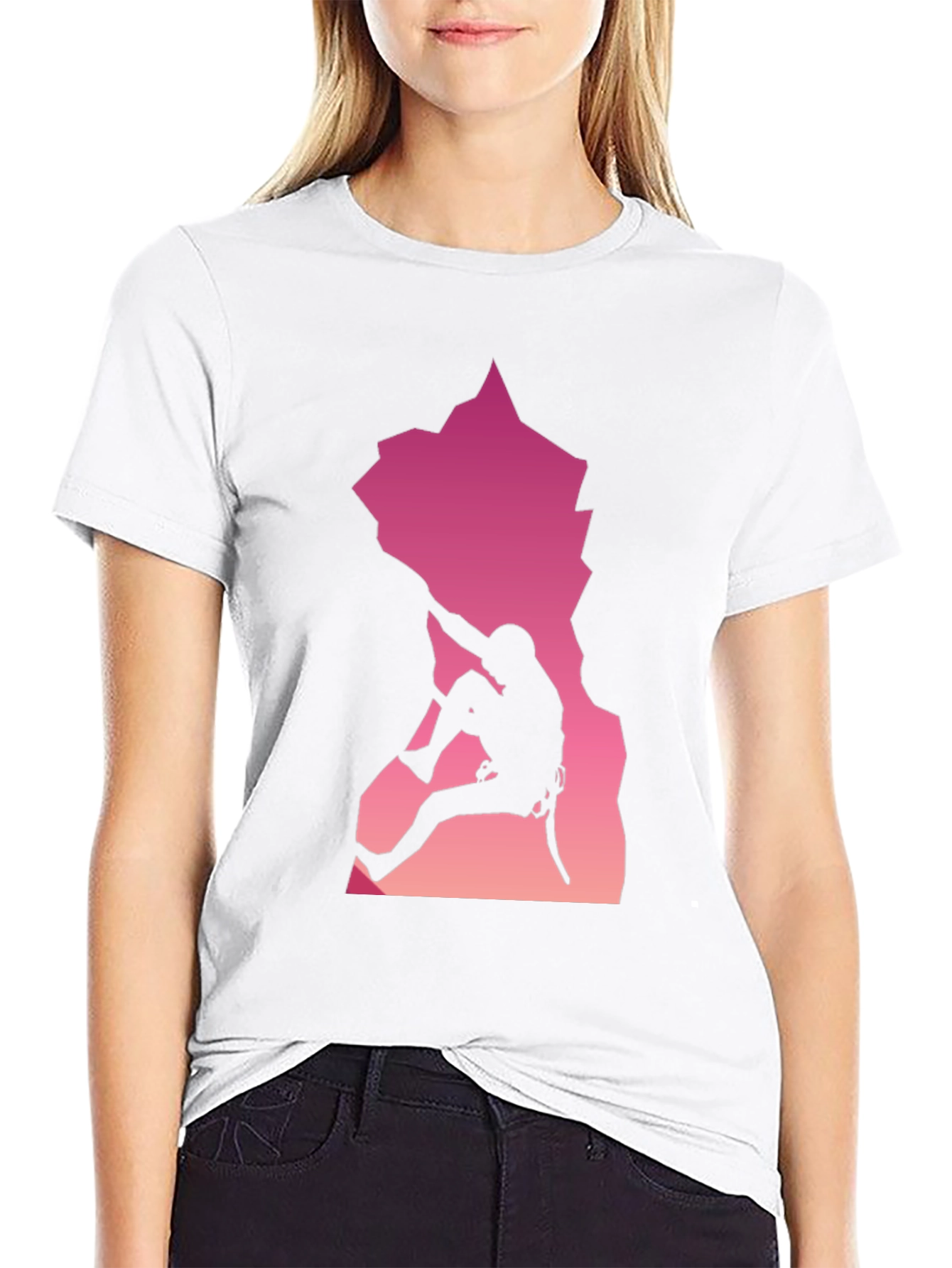 Rock Climbing Silhouette Graphic Tee - Adventurous Design