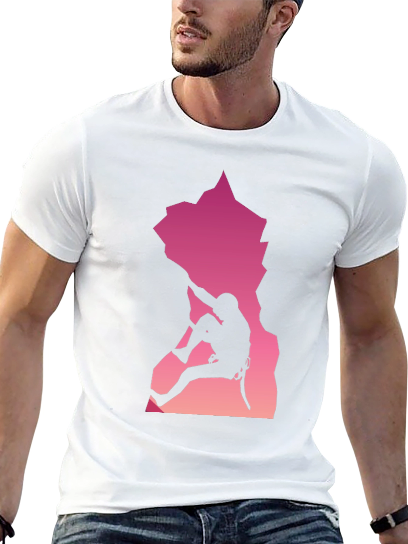 Rock Climbing Silhouette Graphic Tee - Adventurous Design