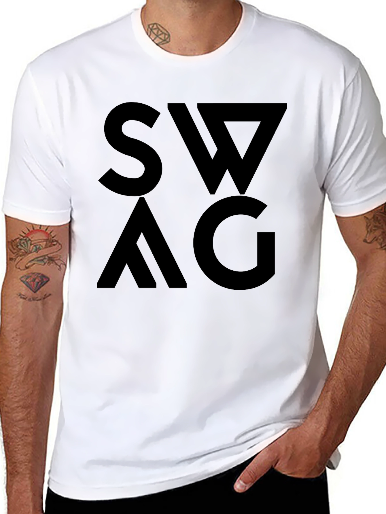 Bold SWAG Graphic Black T-Shirt