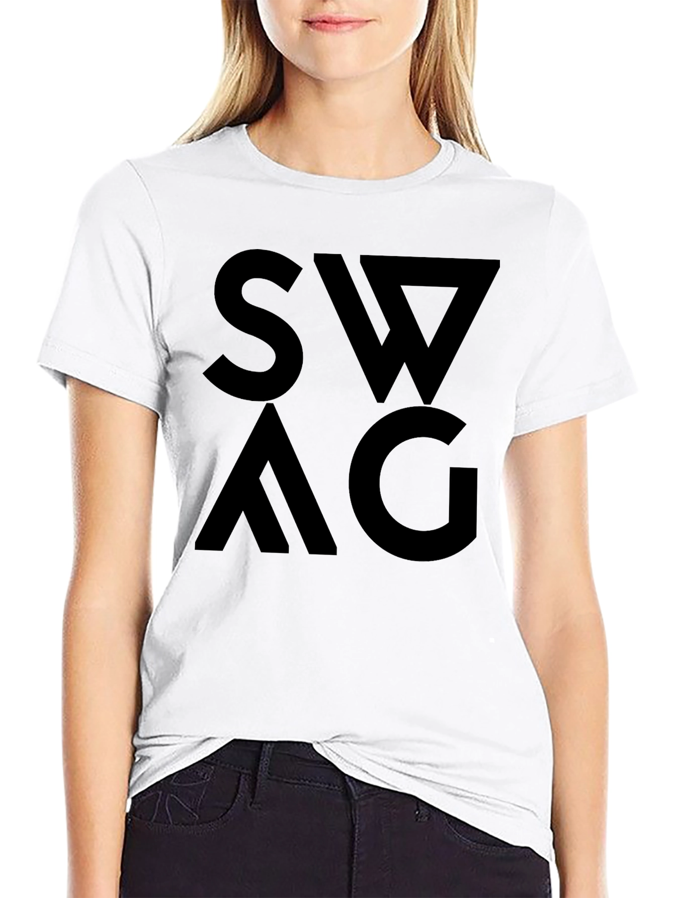 Bold SWAG Graphic Black T-Shirt