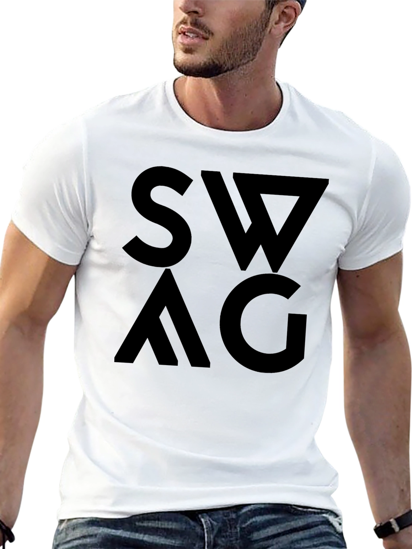 Bold SWAG Graphic Black T-Shirt